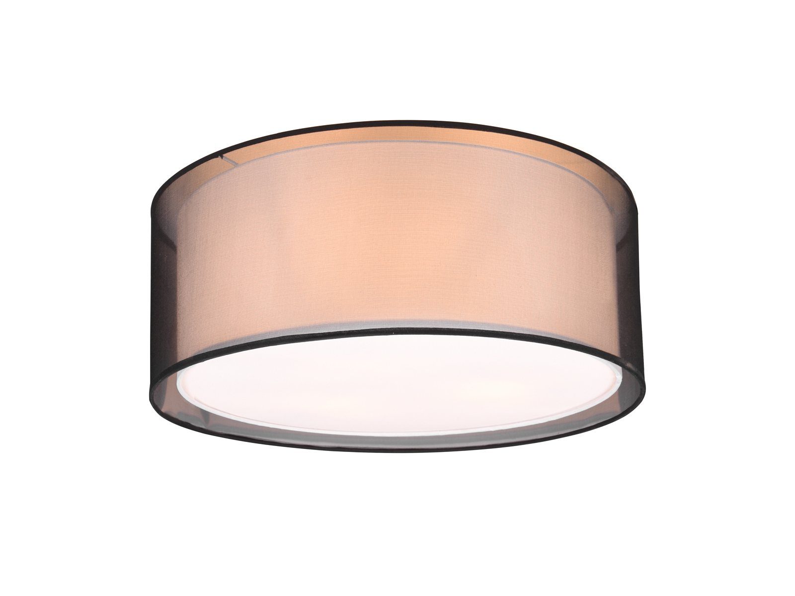 meineWunschleuchte LED Deckenleuchte, Dimmfunktion, LED wechselbar, Warmweiß, Design-er Lampe mit Stoff Lampen-schirm, Treppenhaus & Galerie Ø 50cm