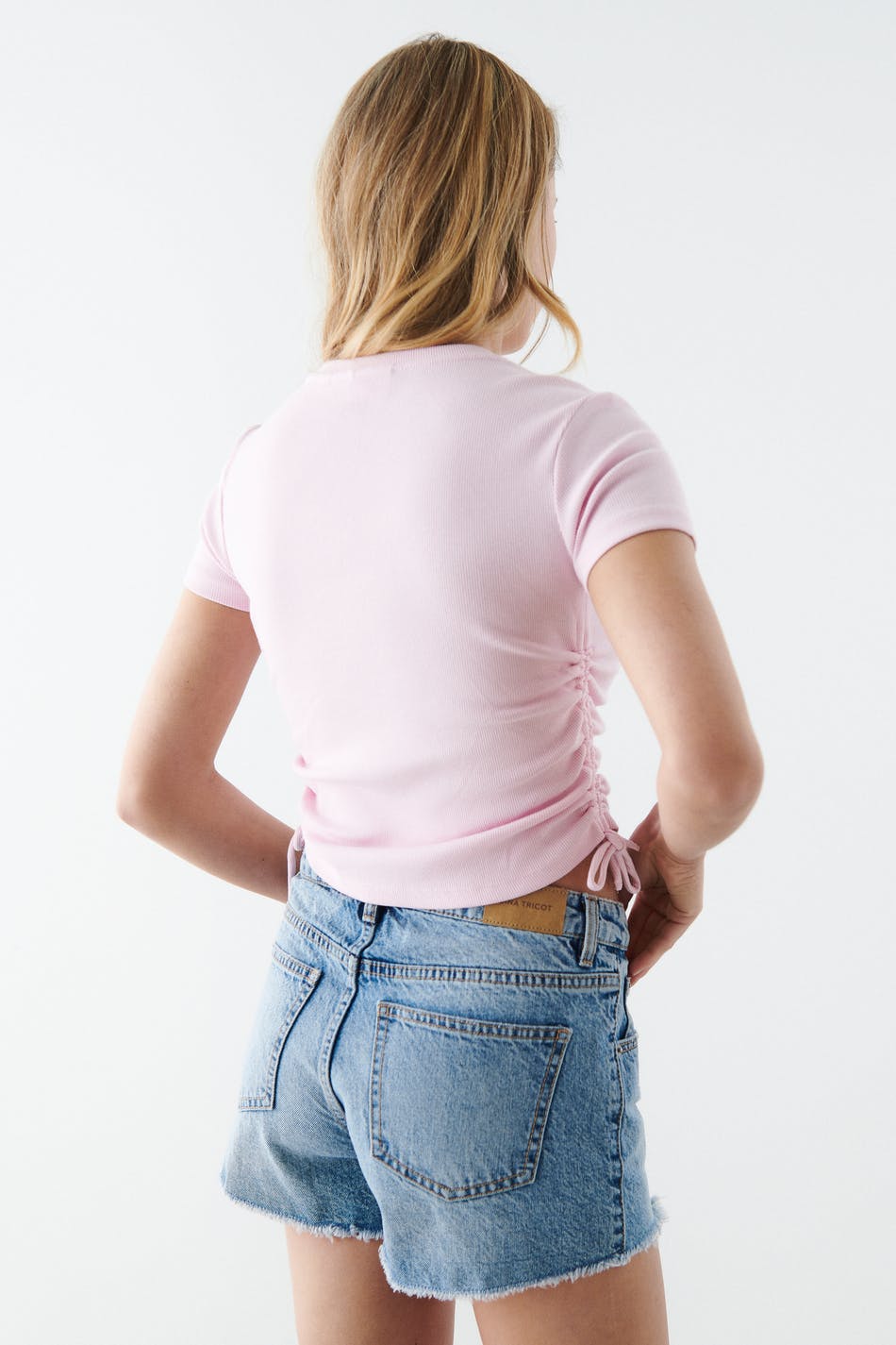 I&e low denim shorts