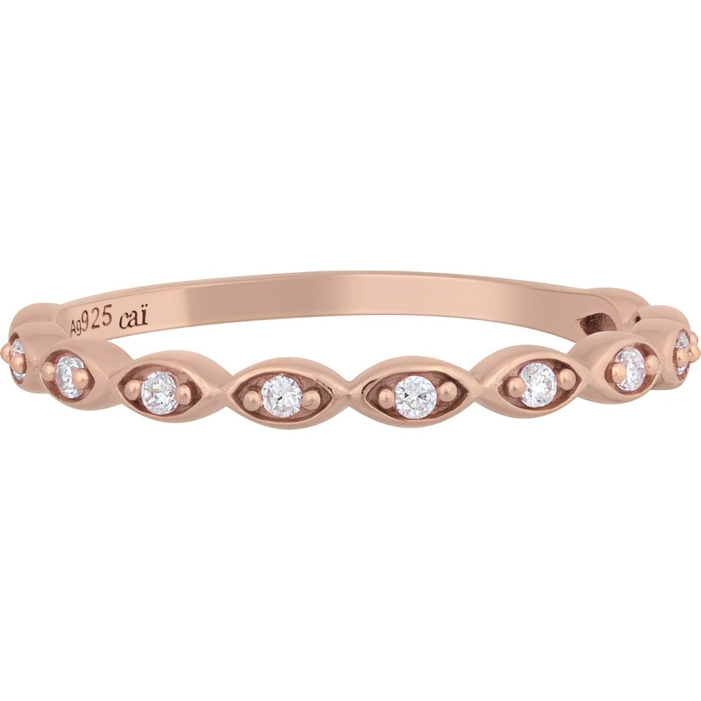 caï Bague pour femme 925 Argent or rose Bague