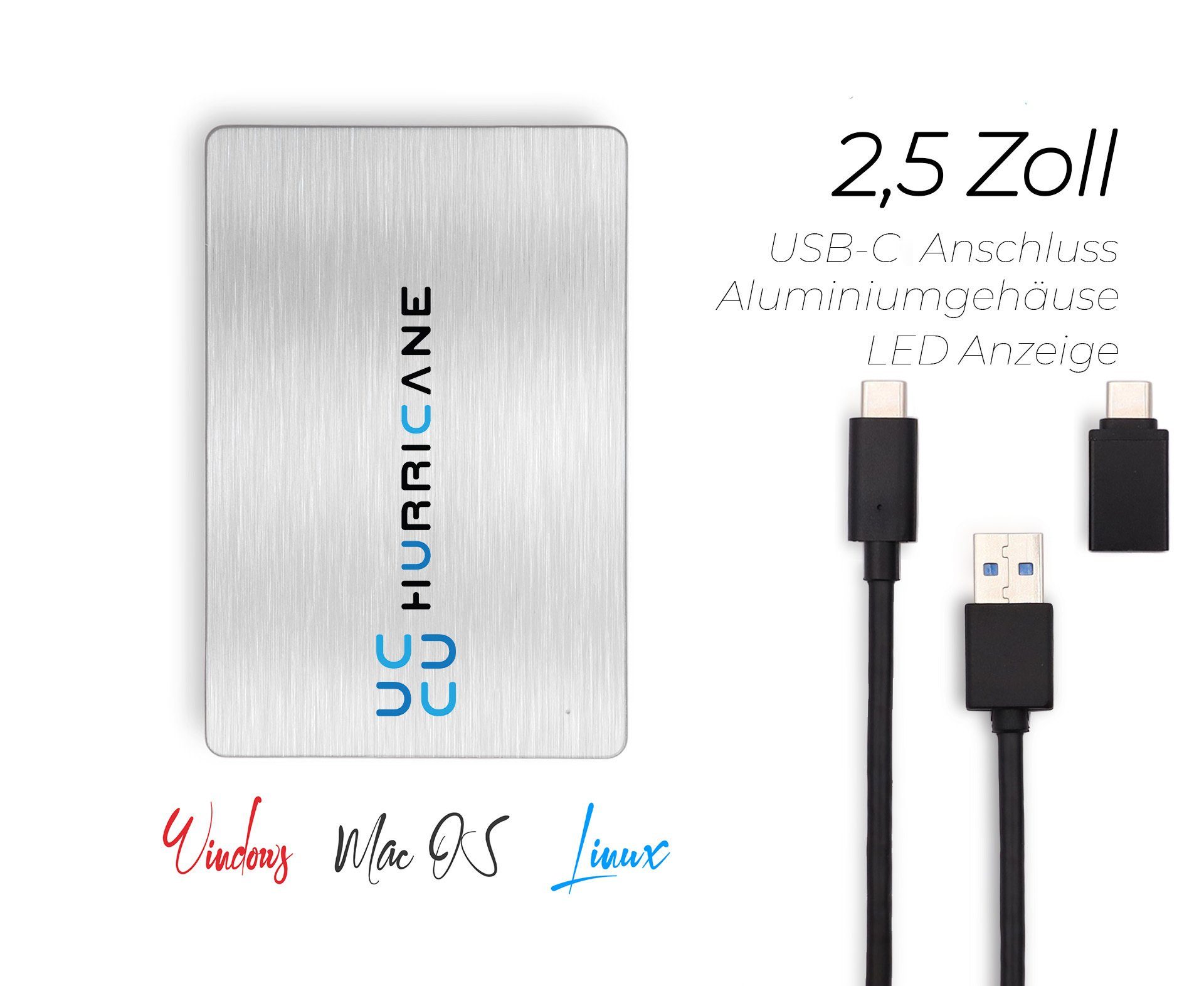 HURRICANE MD25C3 Tragbare Externe Festplatte 500GB 2,5