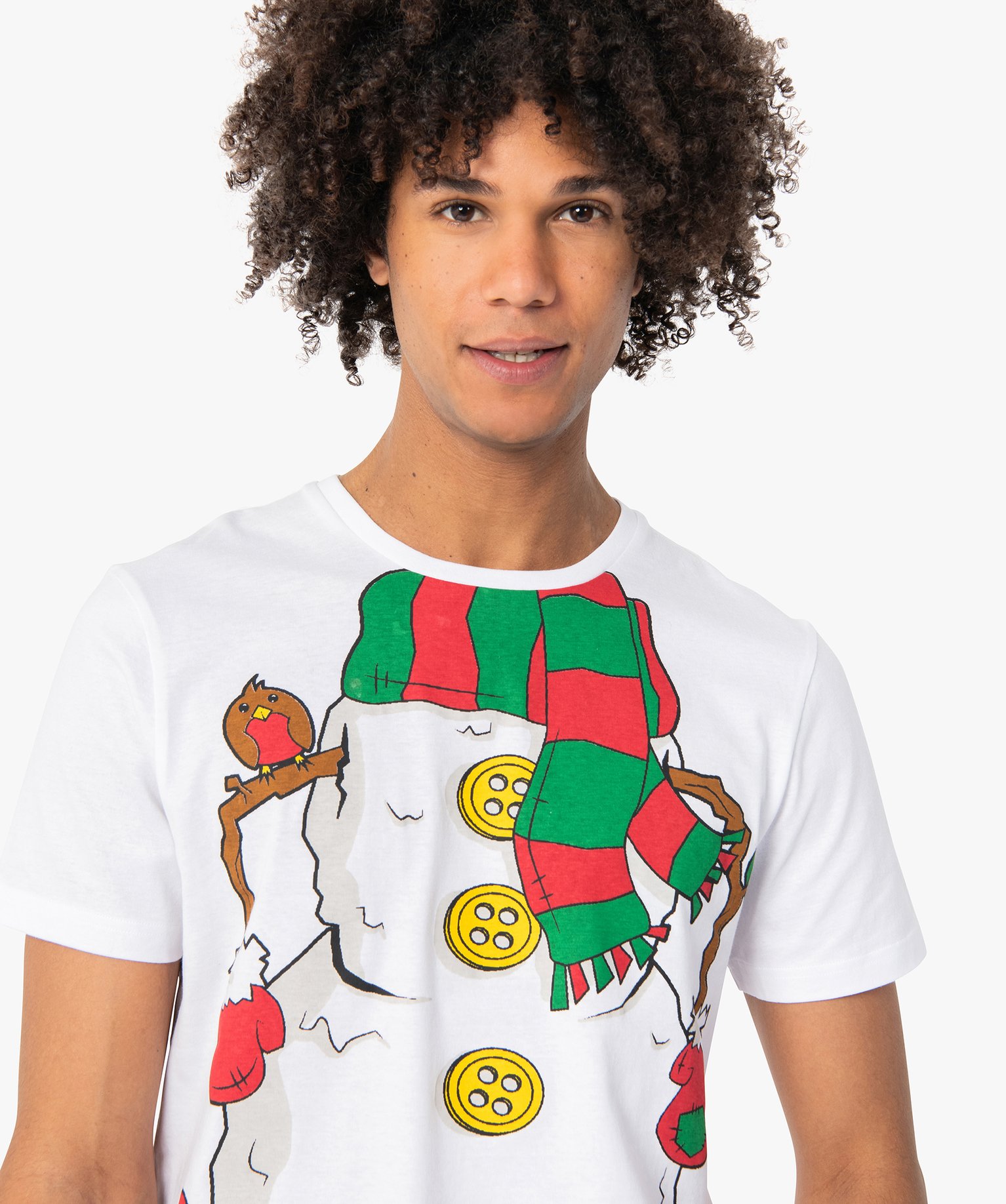 Tee-shirt homme spécial Nol à manches courtes blanc | GEMO