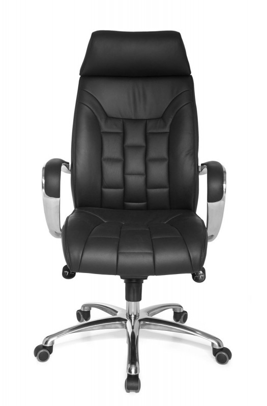 Amstyle XXL Chefsessel Echtleder schwarz, 5-Punkt Multiblock-Mechanik, Bürostuhl bis 120kg