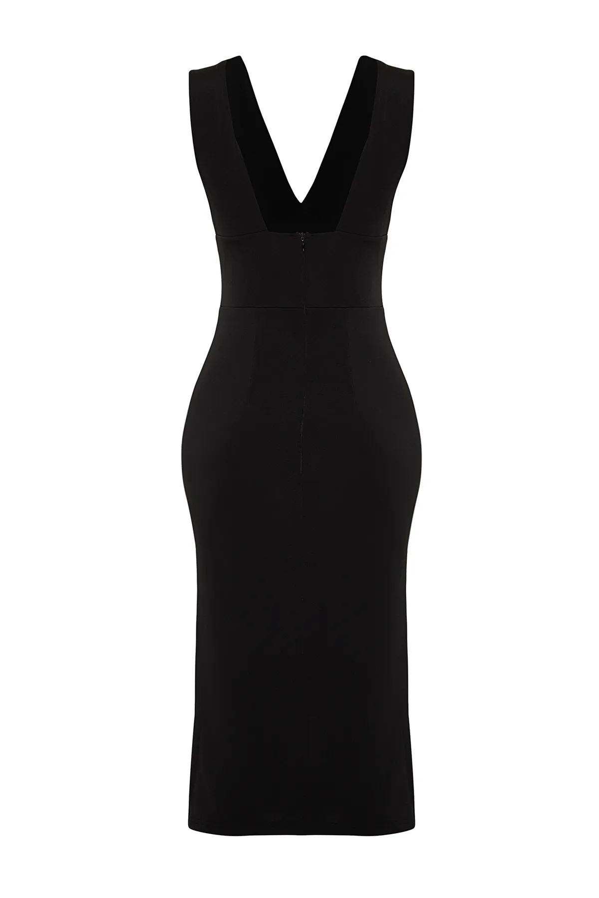 Trendyol Collection  Schwarzes, tailliertes Strickkleid TPRSS24EL00003