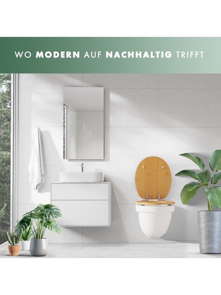 Benkstein BENKSTEIN Premium Bambus-WC-Sitz, oval - Soft-Close- und Quick-Release-Funktion günstig kaufen onesize