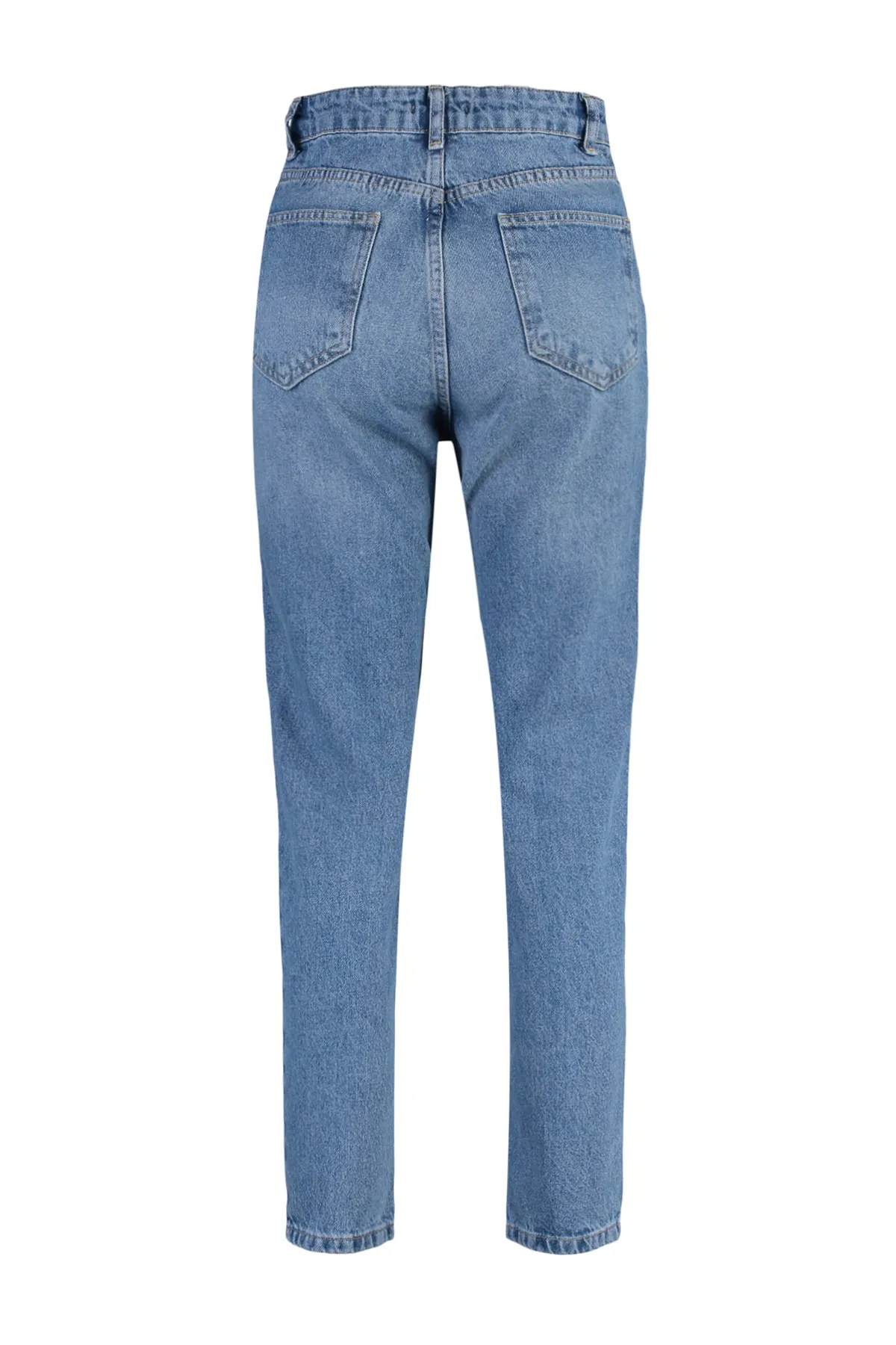 Trendyol Collection  Blaue hoch taillierte Mom-Jeans mit Bundfalten TWOAW23JE00485