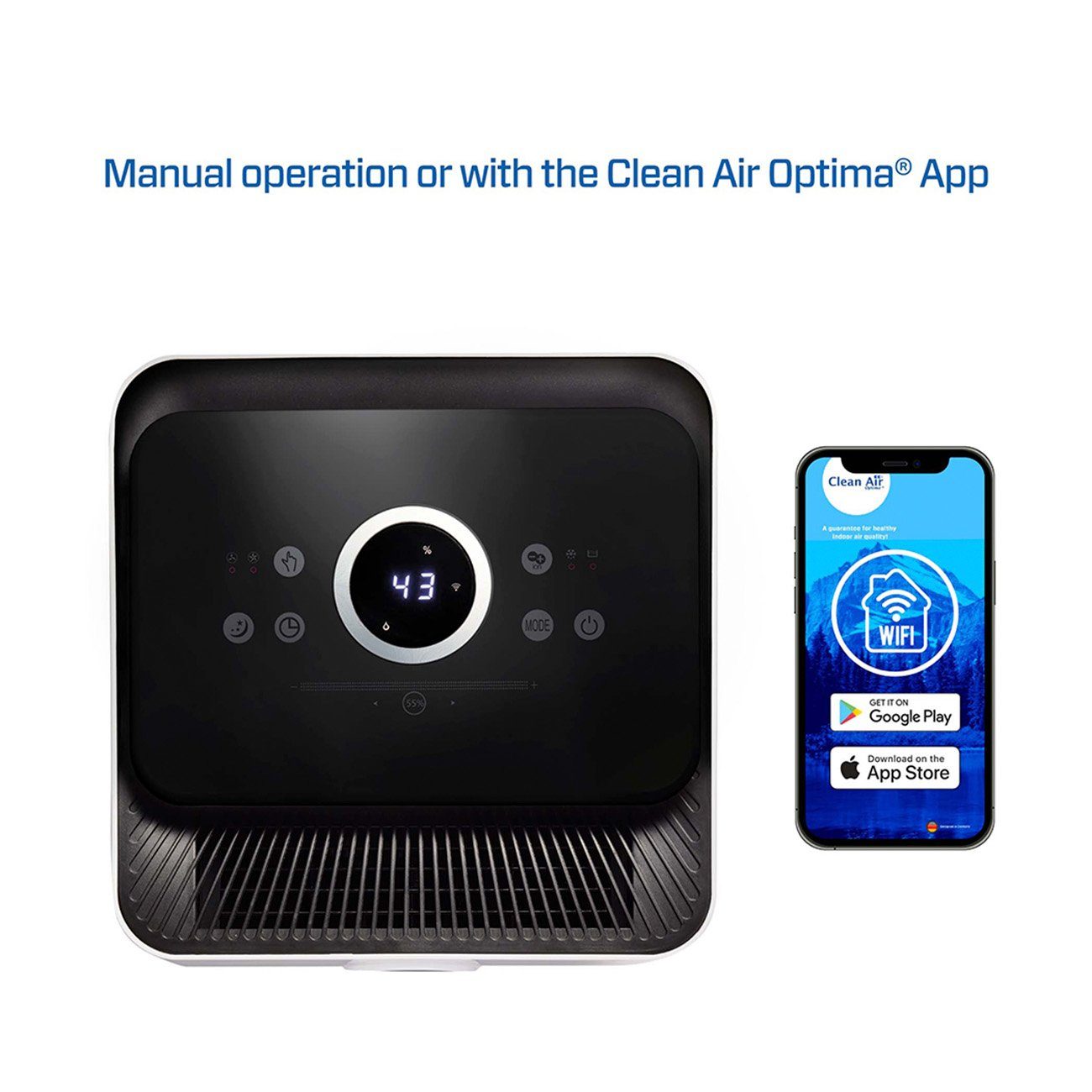 Clean Air Optima Luftentfeuchter CA-704 SMART - Luftentfeuchter und Luftreiniger, für 100 m³ Räume, Entfeuchtung 10 l/Tag, Tank 3 l, Clean Air Optima® App