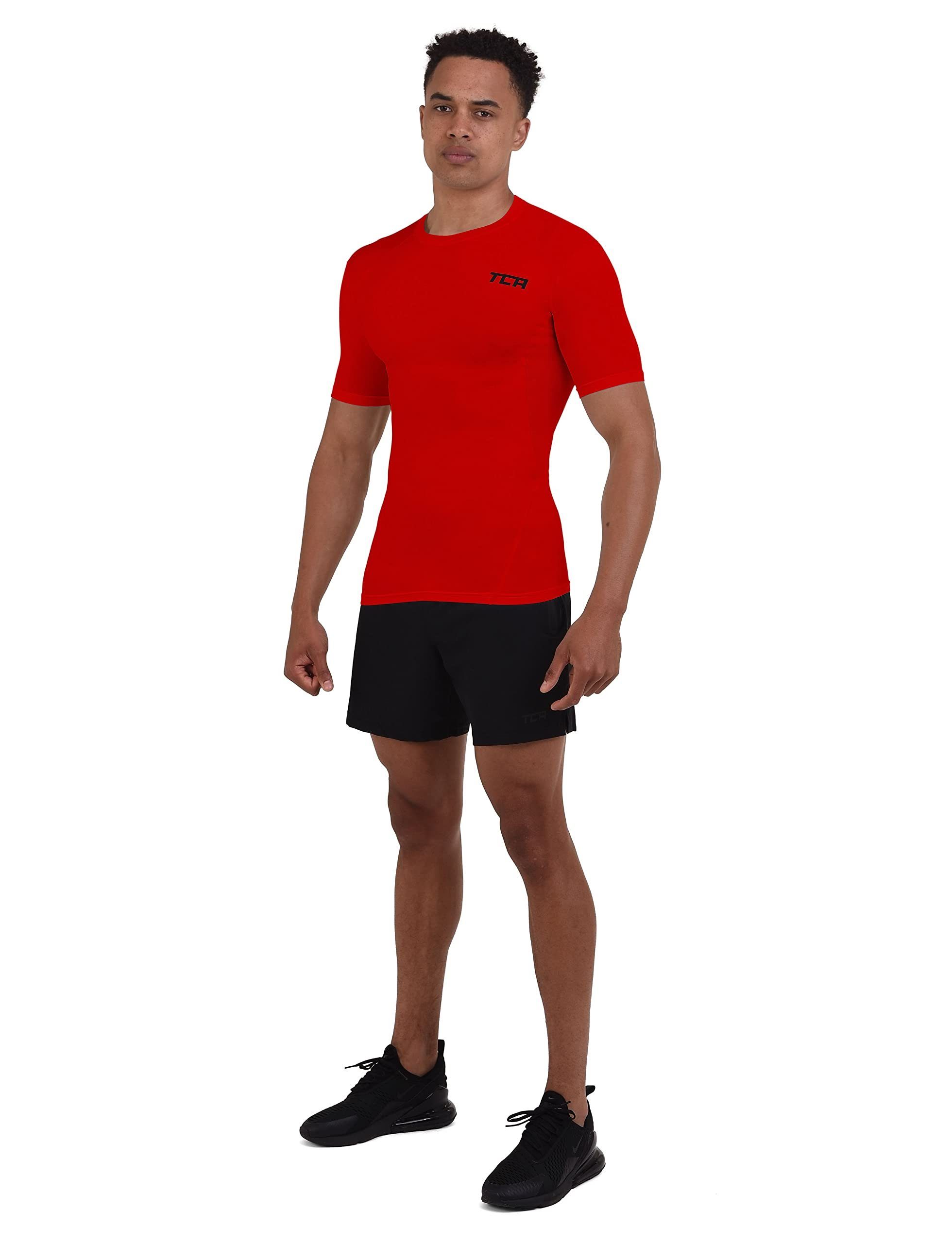 TCA Funktionsunterhemd TCA Herren HyperFusion Sportshirt, kurzärmlig, elastisch - Rot