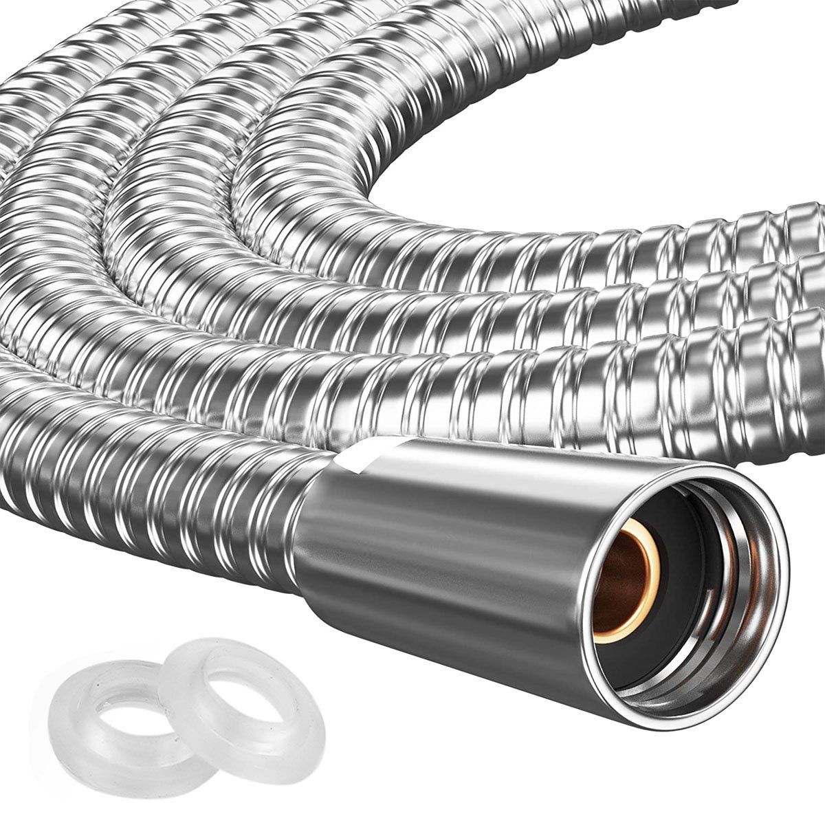 LETGOSPT Brauseschlauch 1.5m/2m Duschschlauch aus Edelstahl, Standard 1/2