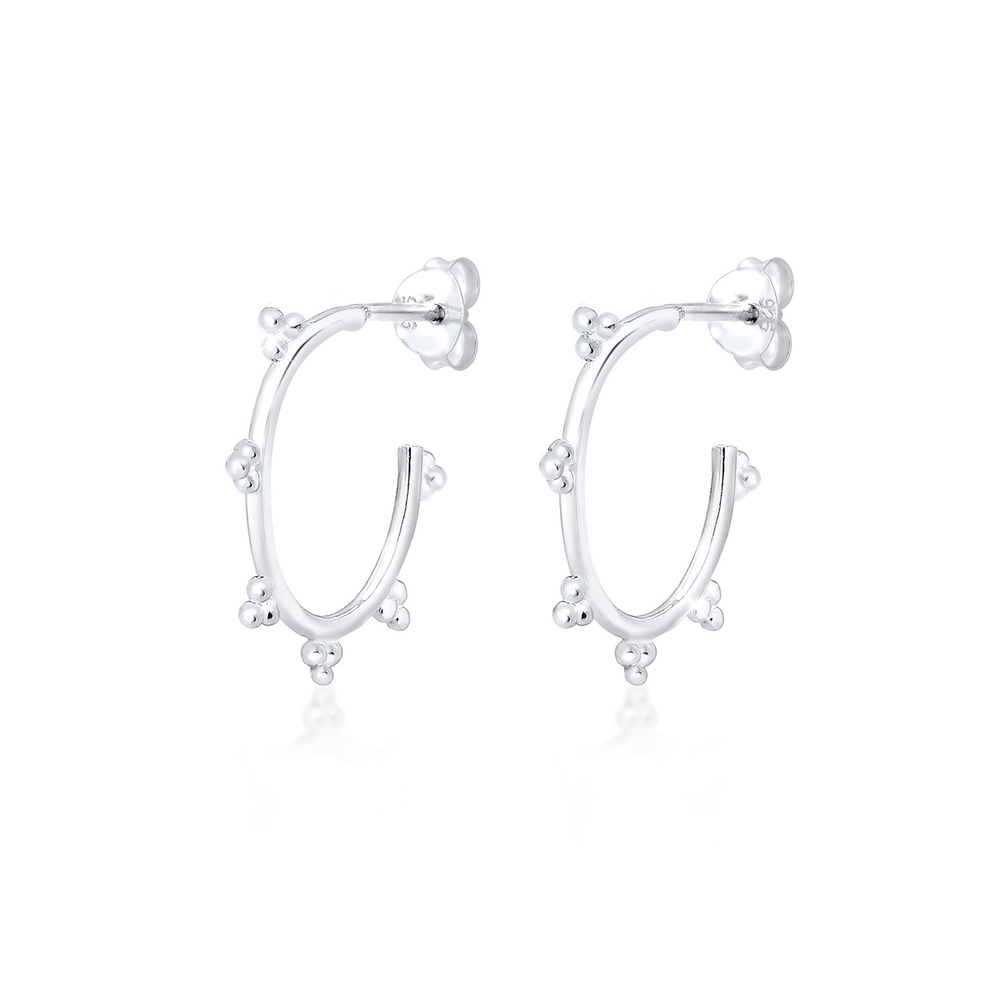 Elli Elli Boucles d'Oreilles Créoles Base Géo Boucles d'oreilles Femme - (925/1000) Ar Boucles d'oreilles