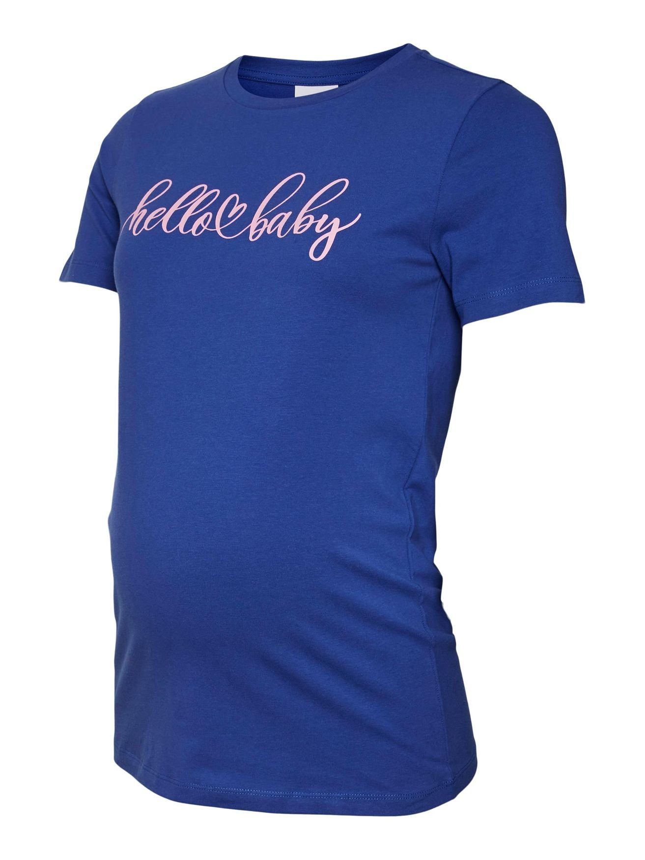 Mamalicious Umstandsshirt T-Shirt Schwangerschaft Umstands Oberteil Baumwolle MLSOMYA 5140 in Marineblau