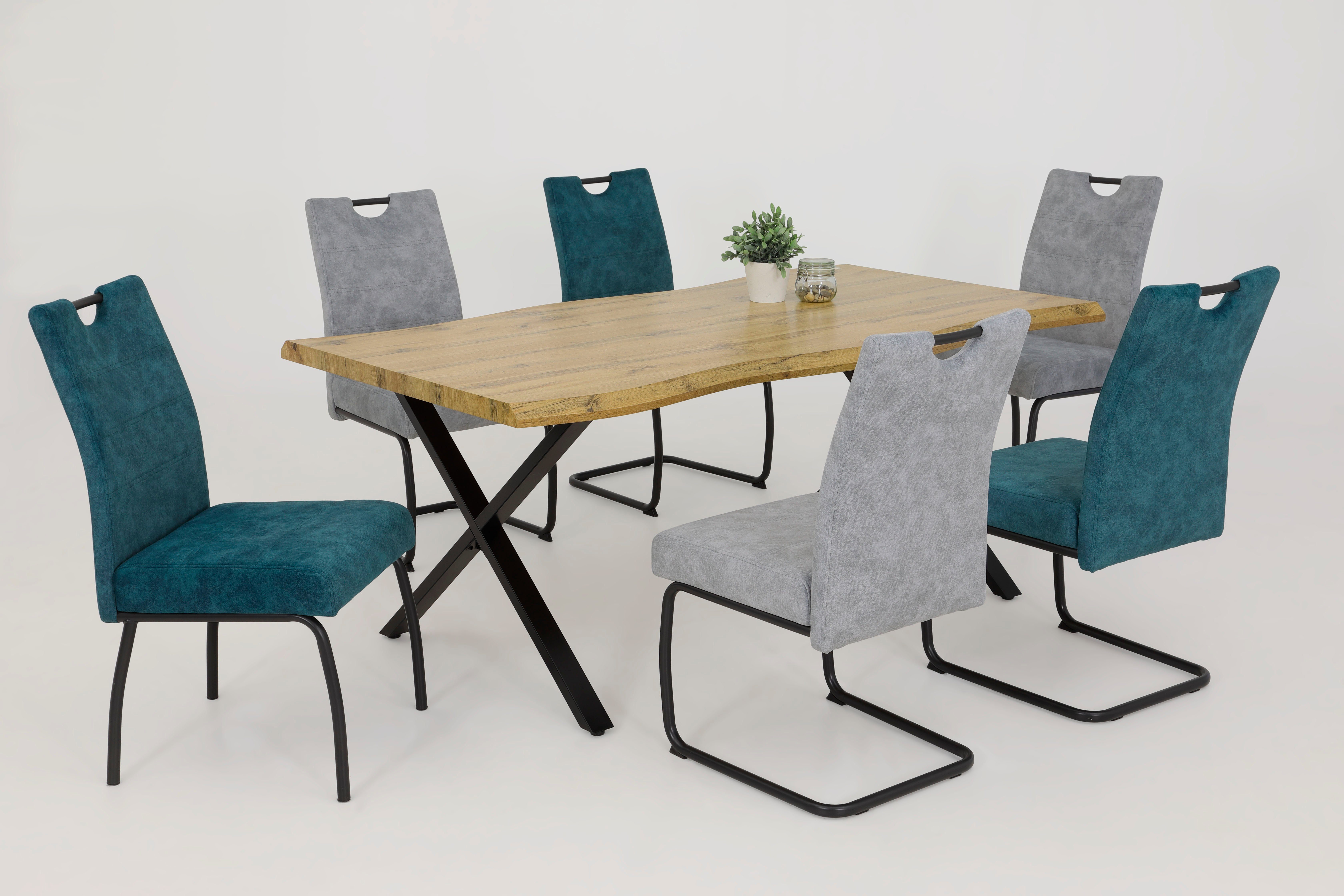 HELA Freischwinger Laurina (Set, 2 St), bequeme Sitzbreite, mit Federkern Polsterung