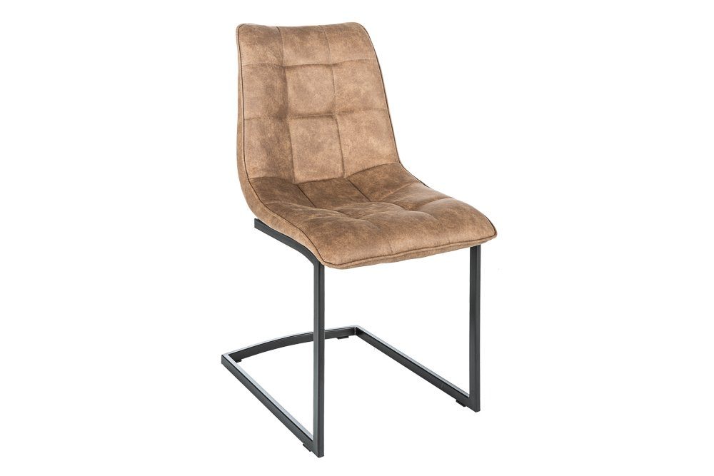 riess-ambiente Freischwinger MIAMI taupe braun / schwarz (1 St), Esszimmer · Microfaser · Metall · Industrial