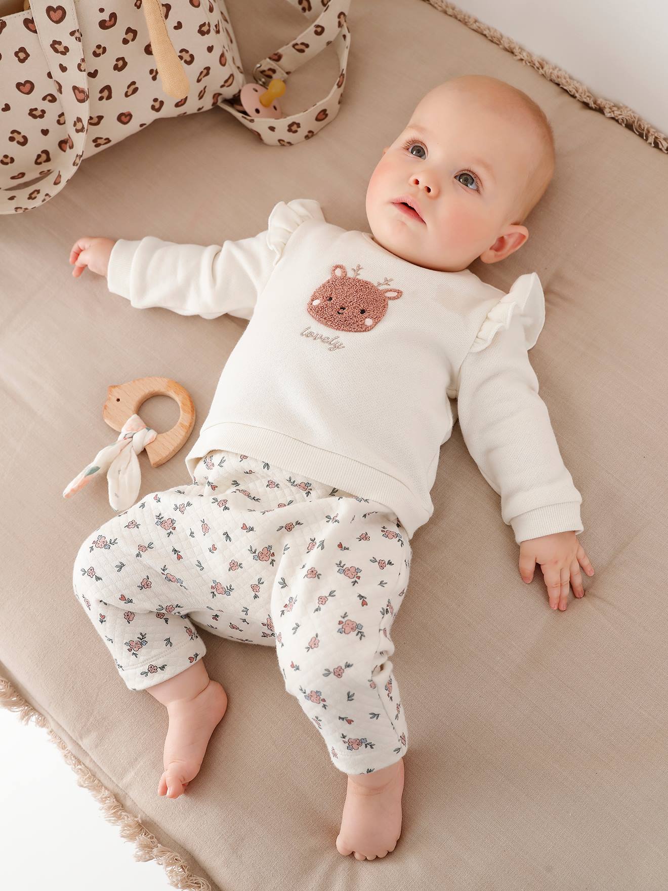 Ensemble bébé sweat et pantalon chocolat