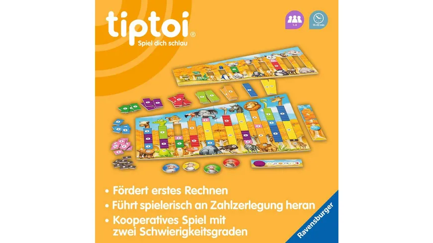Ravensburger tiptoi - Der verrückte Rechen-Zoo - Lernspiel ab 4 Jahren