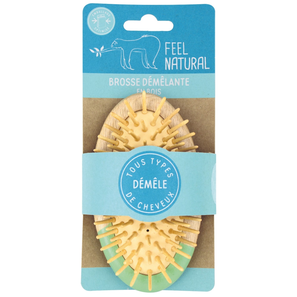 feel natural Brosse à cheveux pocket ovale en bambou Accessoire Cheveux
