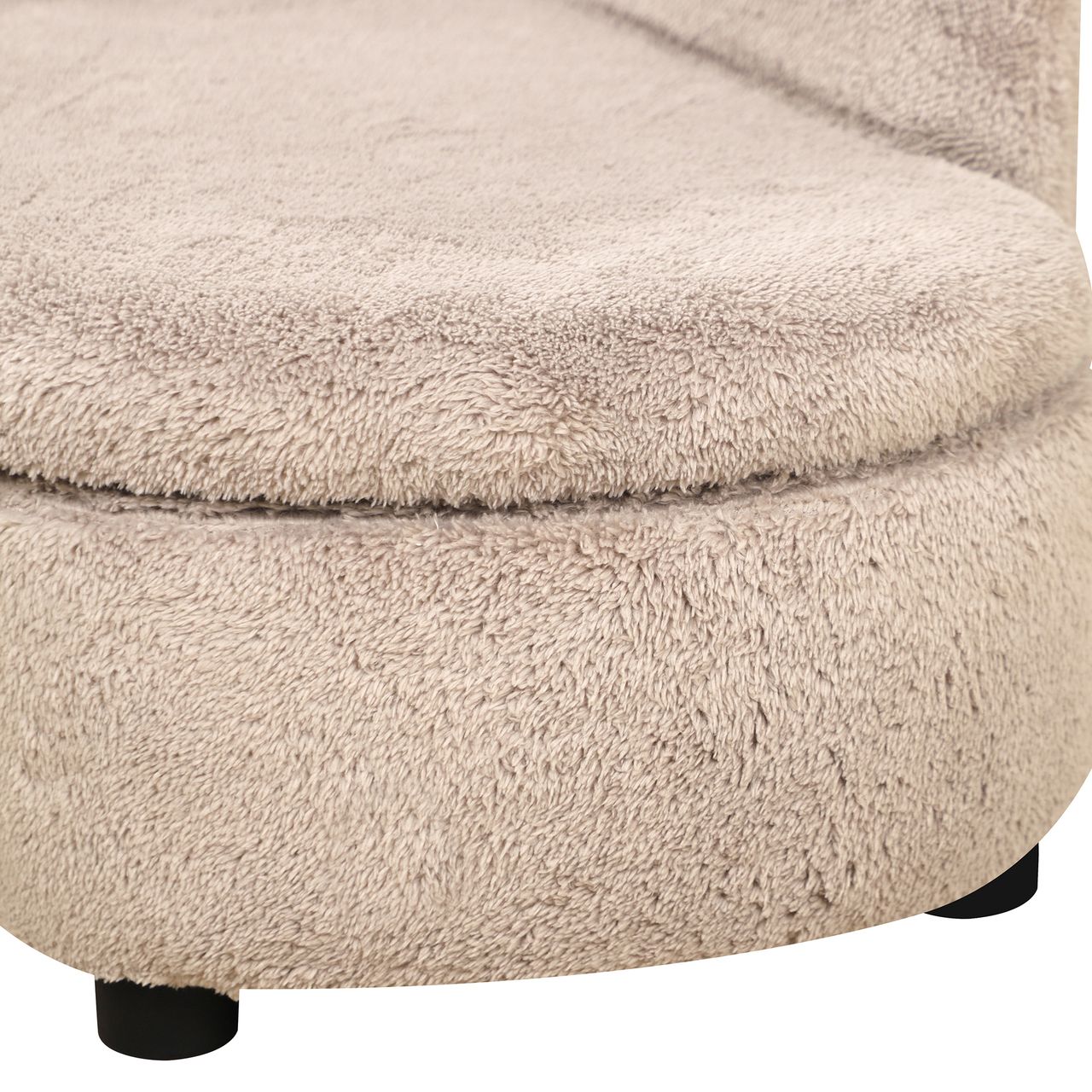 PawHut Hundesofa, Haustiersofa mit Stauraum, Hundebett in Samtoptik, Beige