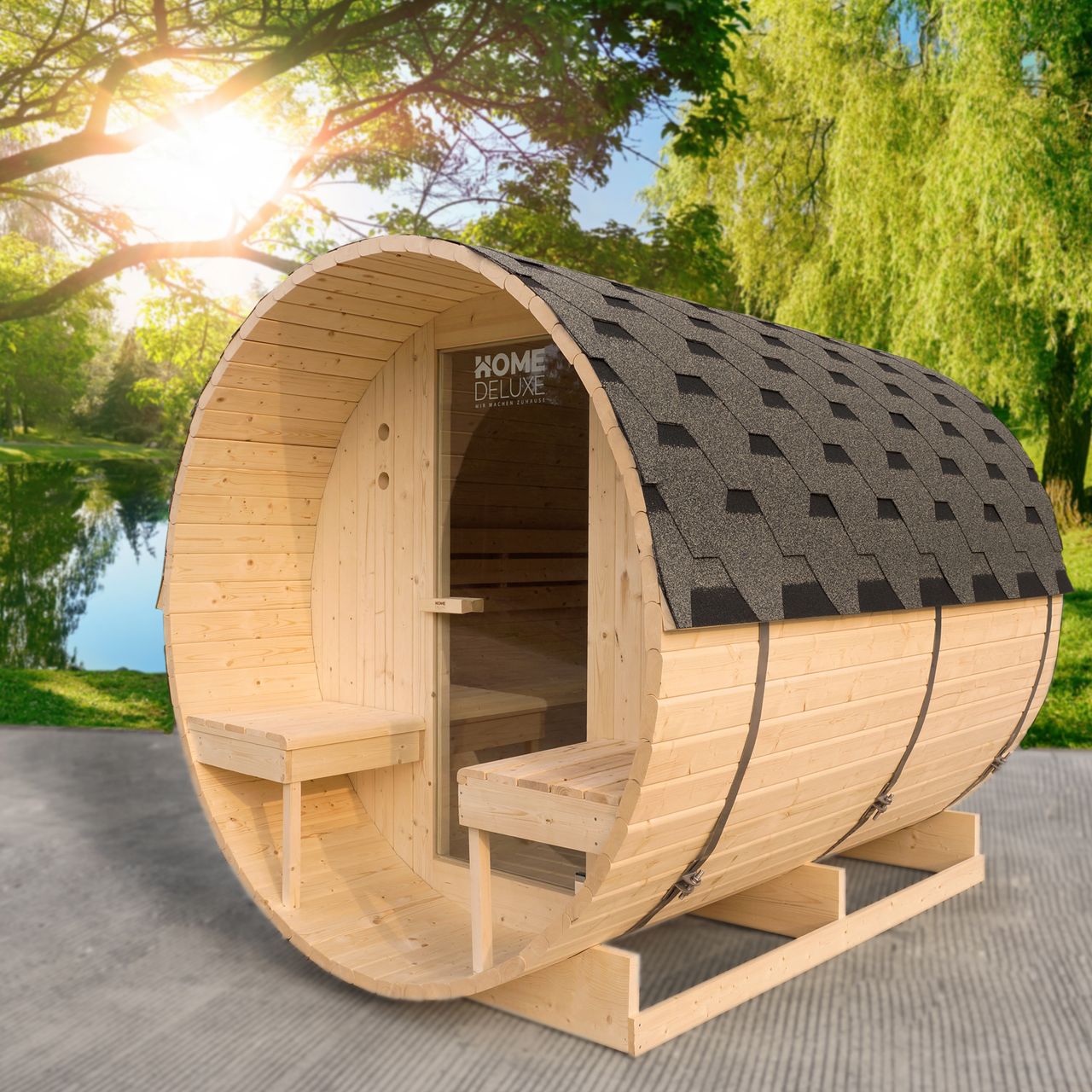 Home Deluxe Outdoor Fasssauna LAHTI DELUXE - L