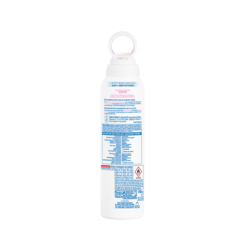 mixa Expert Peau Sensible Déodorant Anti-Transpirant 48h Sensitive Confort Apaisant