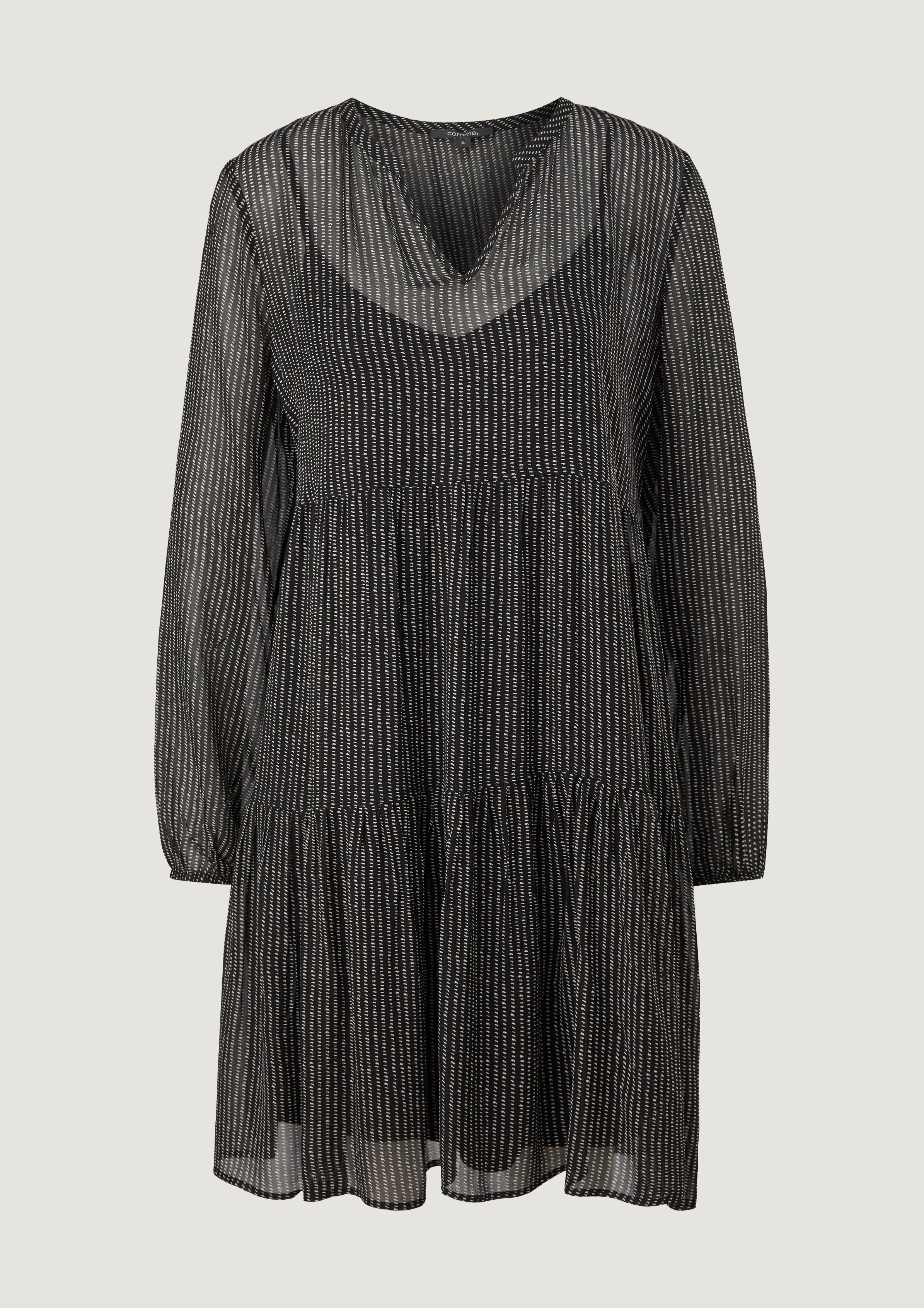 Kleid aus Viskosecrêpe - schwarz