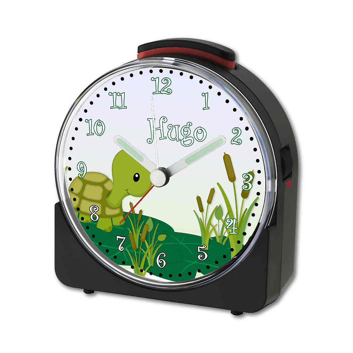 Kinder Funkwecker weiß personalisiert mit Namen Schildkröte