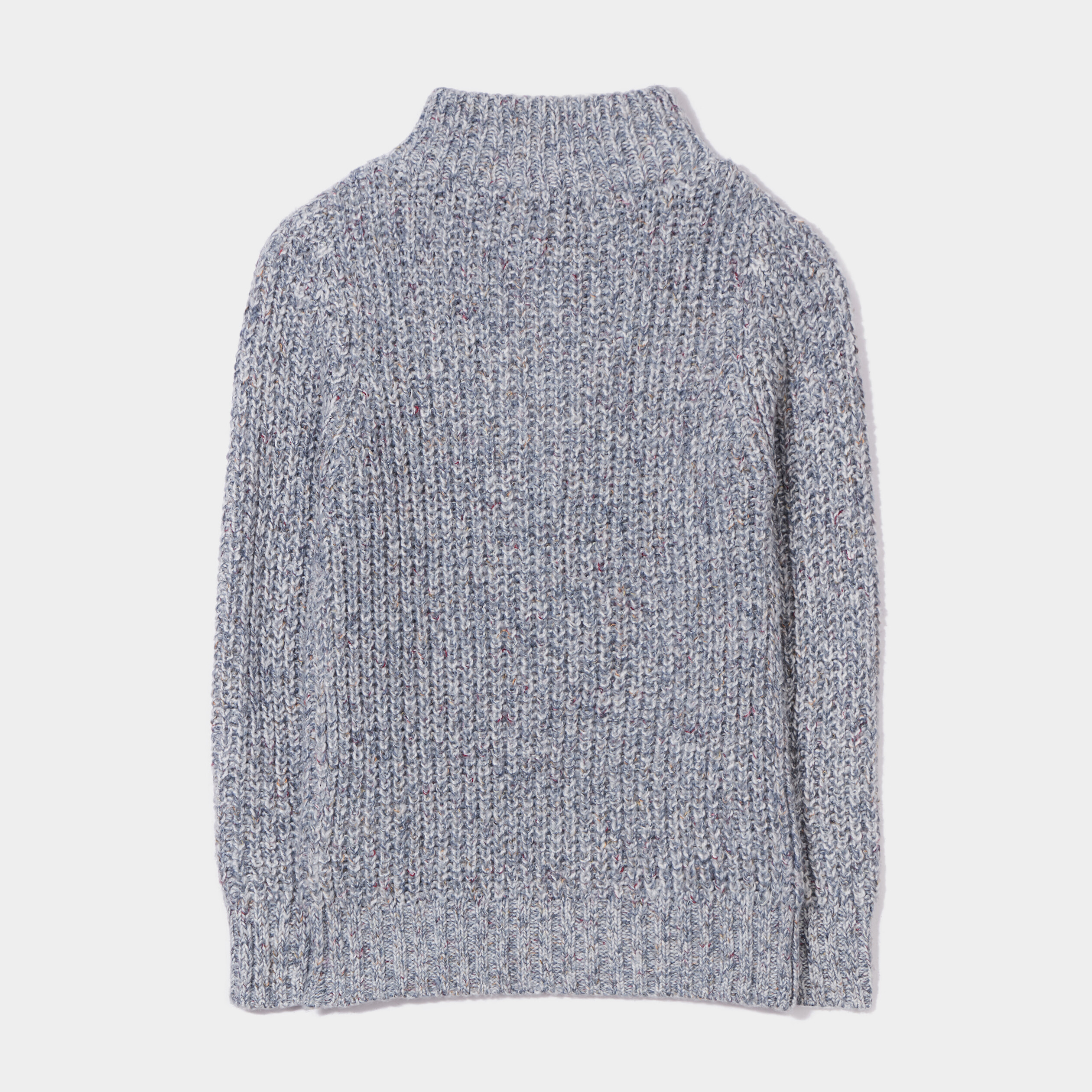 Pull avec col montant zippé bleu gris garçon | La Halle