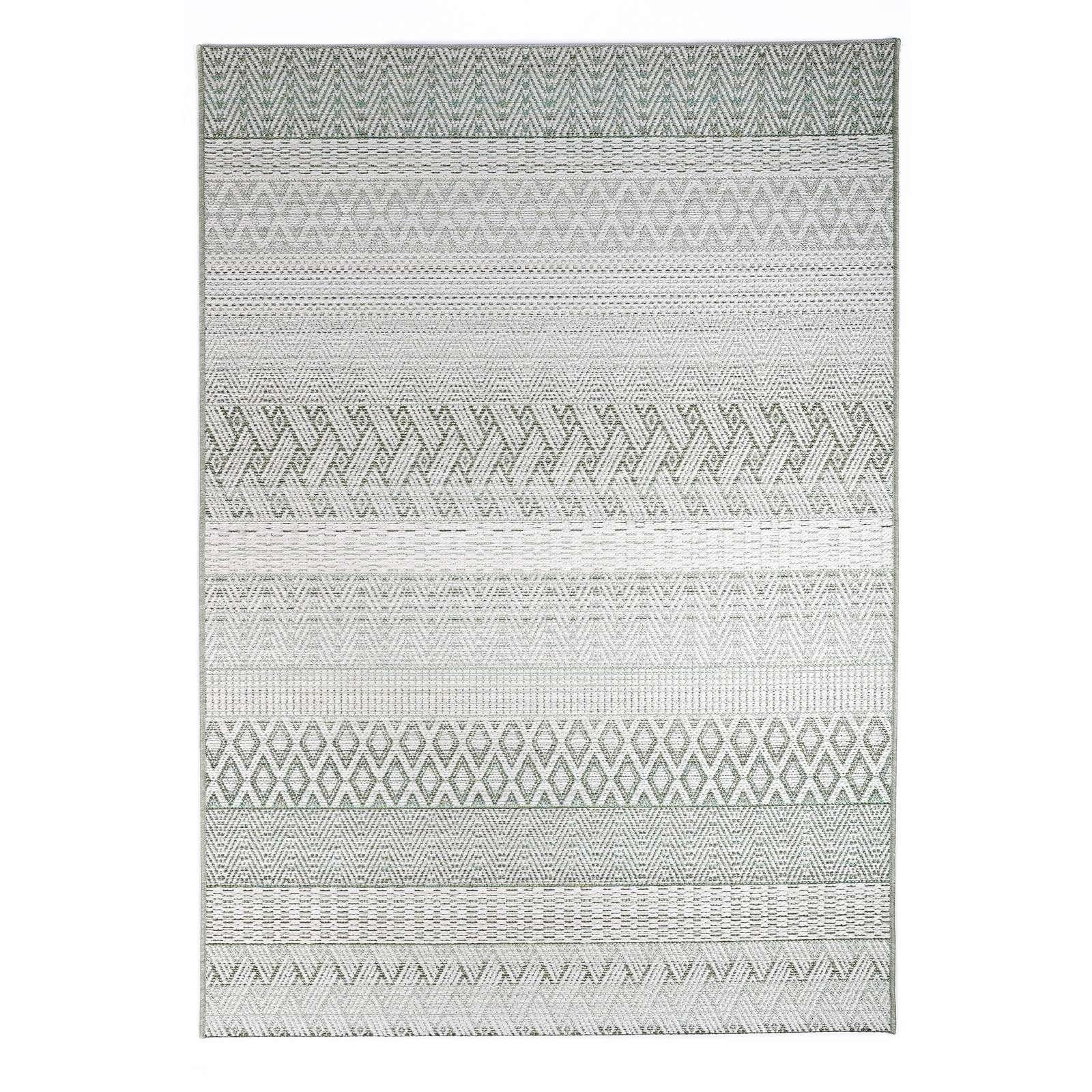 Teppich In & Outdoor Teppich Brandon 98003 Ethno, TaraCarpet, rechteckig, Höhe: 6 mm, sisal optik grün Wohnzimmer Terrasse Garten Balkon Küche 80x150 cm