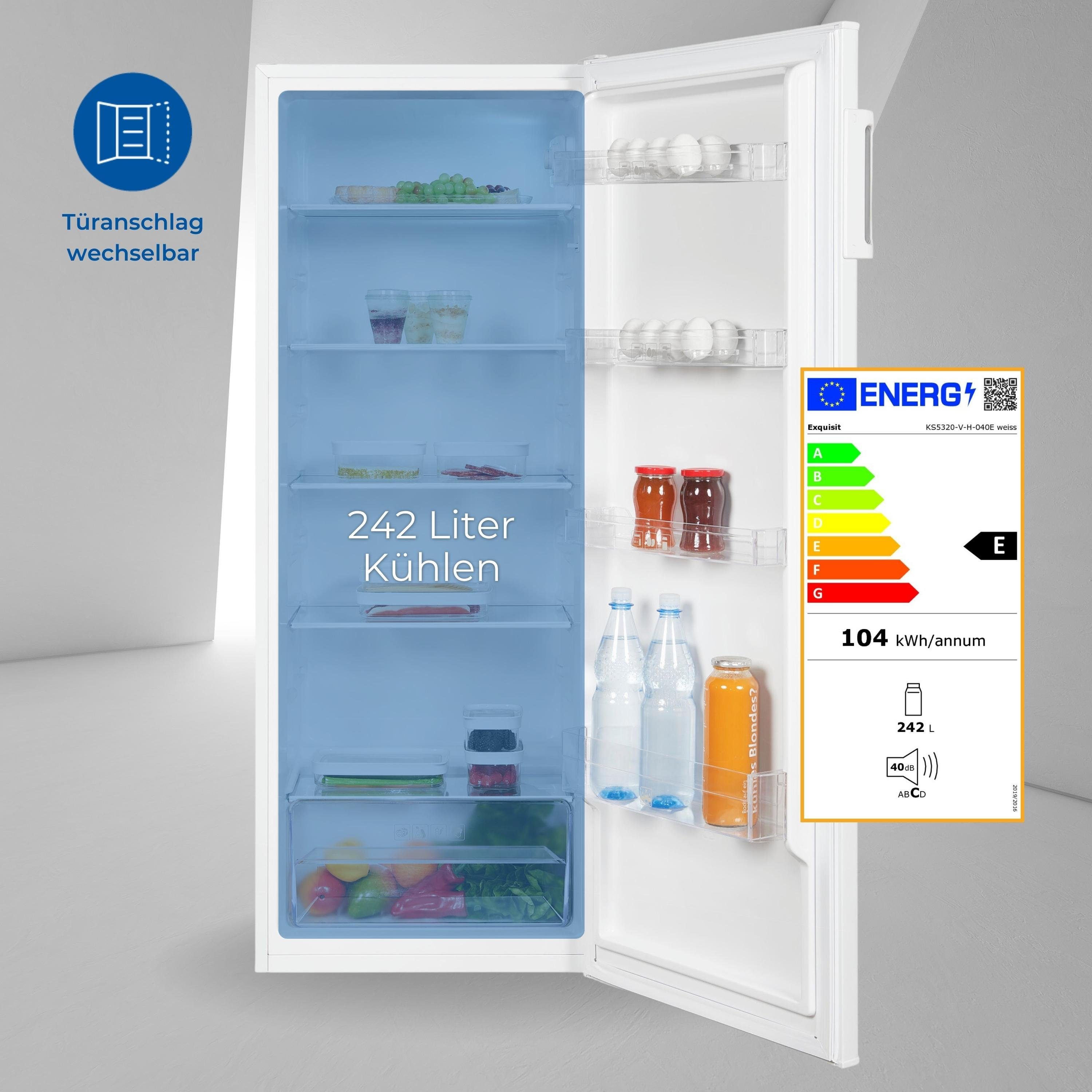 exquisit Vollraumkühlschrank KS5320-V-H-040E, 142.6 cm hoch, 54.4 cm breit