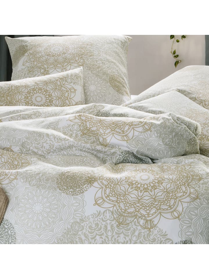 REDBEST Satin Bettwäsche in beige-hellgrau günstig kaufen