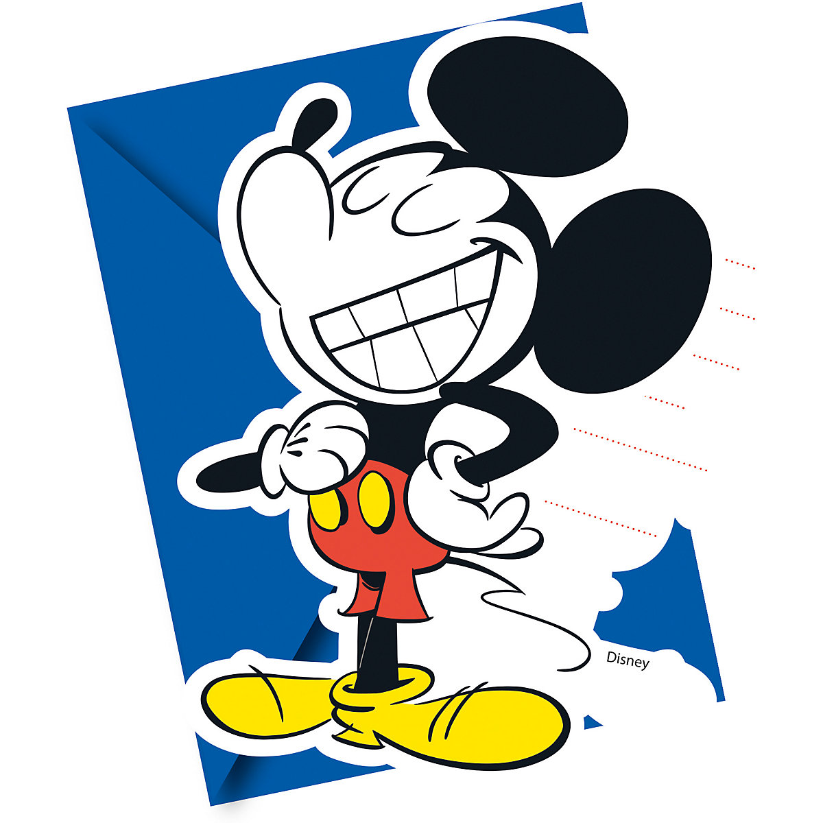 Einladungskarten   Mickey Mouse Super Cool, gestanzt, 6 Stück inkl. Umschlag