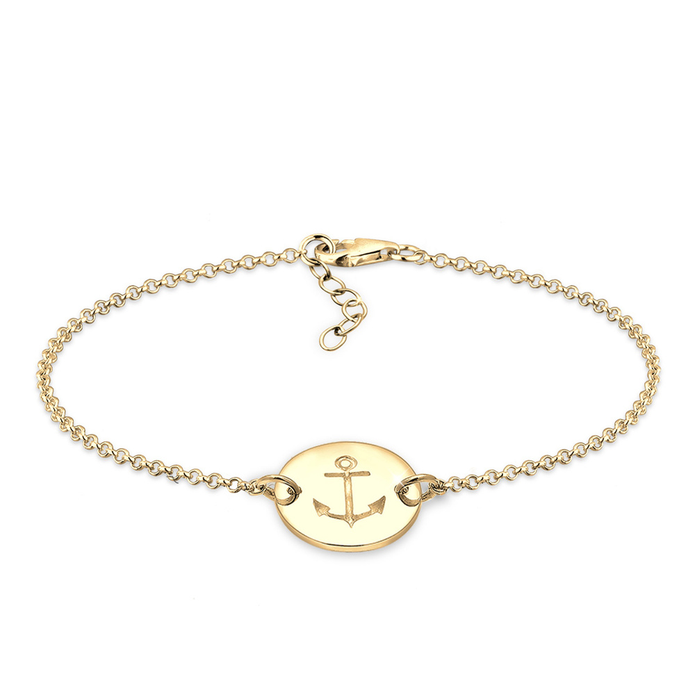 Elli Elli Bracelet Anker Plättchen Trend 925er Sterling Silber Ancre Bracelet