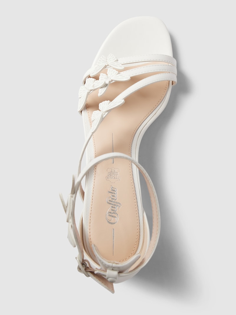Sandalette mit Zierbesatz in weiß
