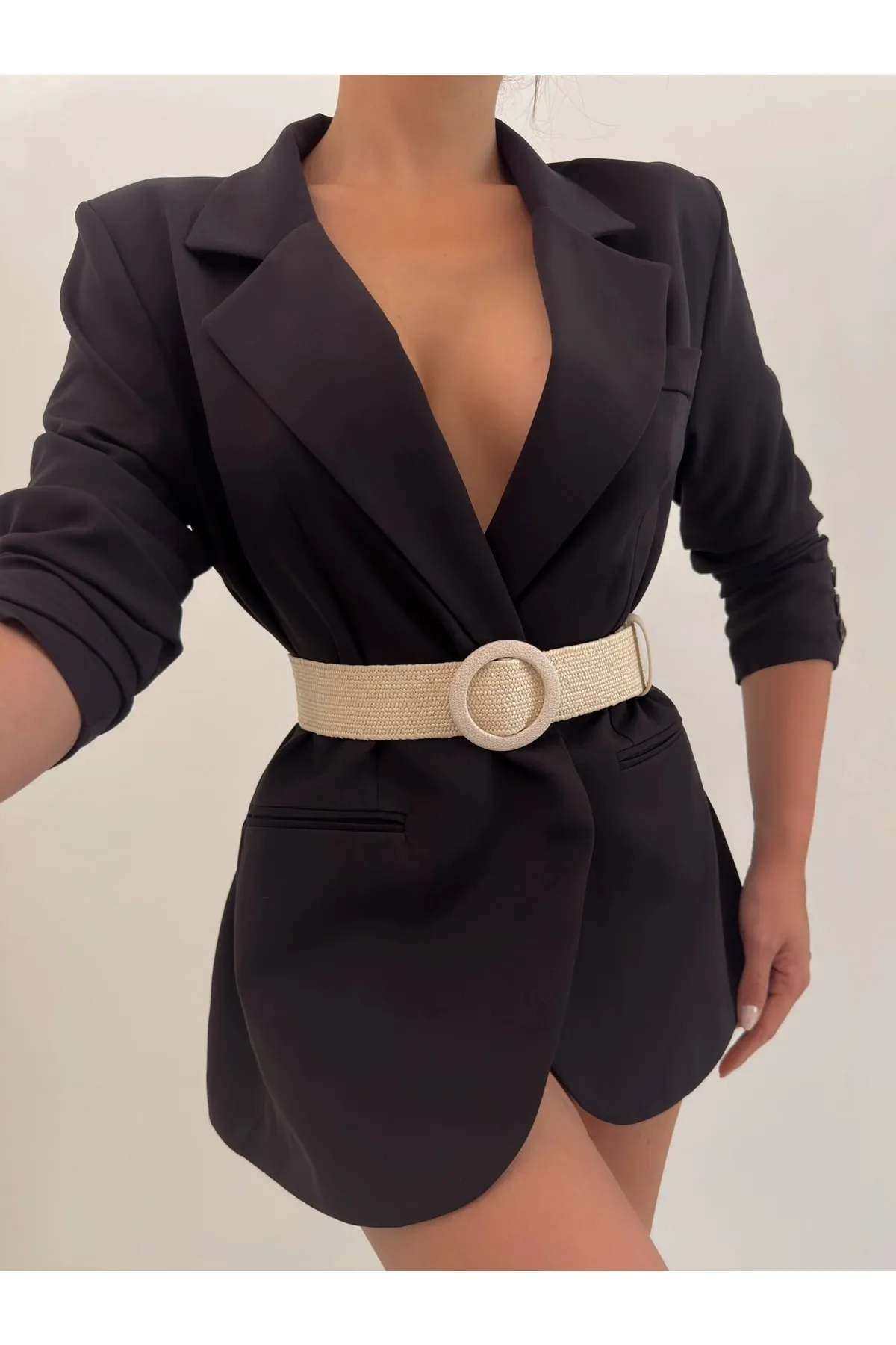 Fiori  Elastischer Mesh-Damengürtel mit vergoldeter Schnalle, Jackengürtel, Kleidergürtel, Hemdgürtel