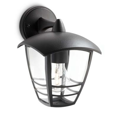 Lampada da parete Philips P443483 Creek, nera, 1x60W 230V