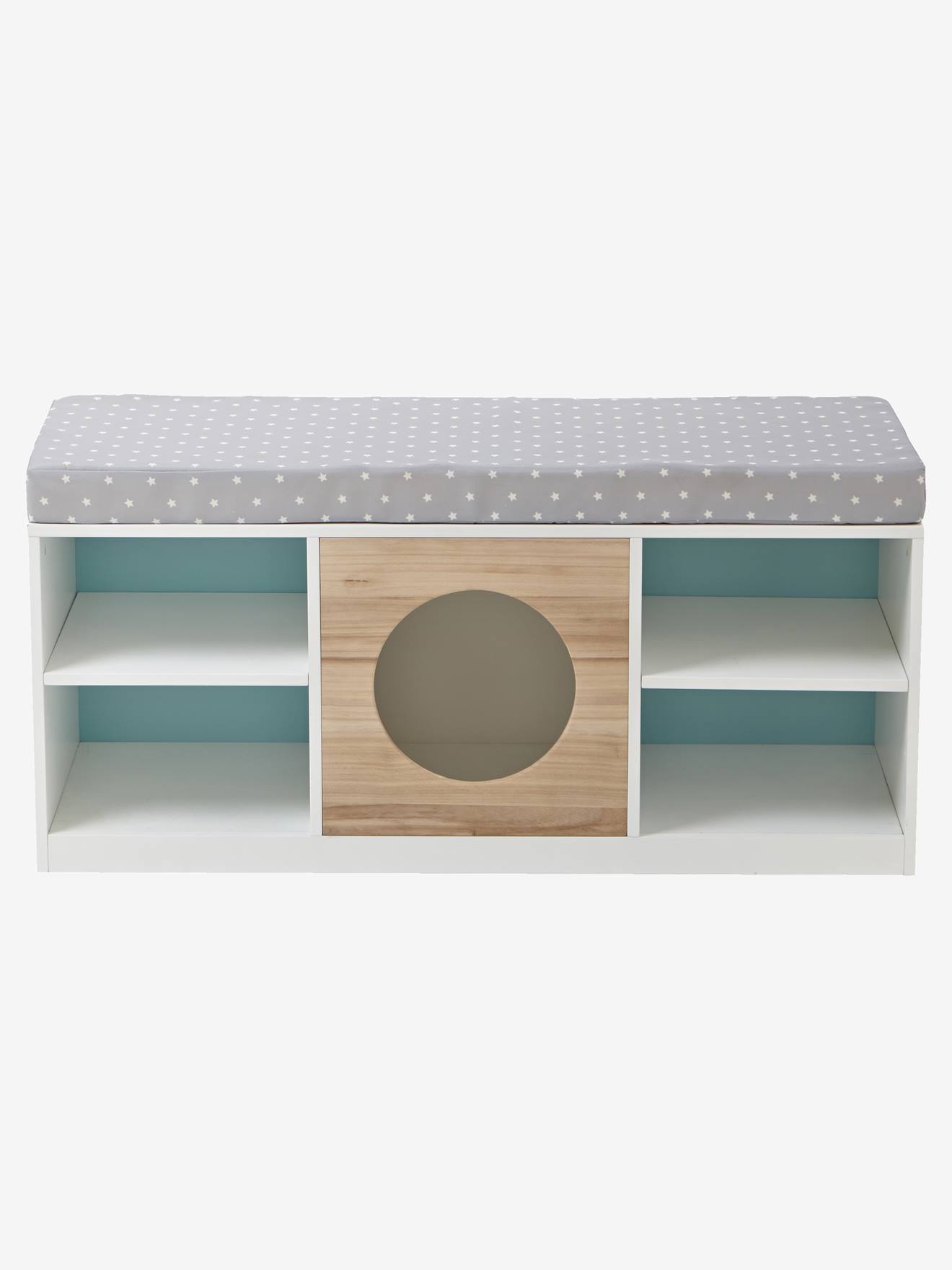 Vertbaudet Kinder Sitzbank 2-in1, Schuhbank - weiß/natur
