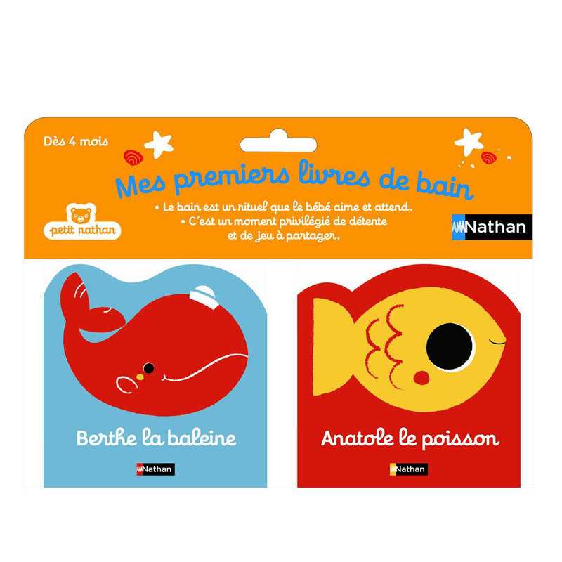 Mes premiers livres de bain Berthe la baleine et Anatole le poisson - Nathan Jeunesse