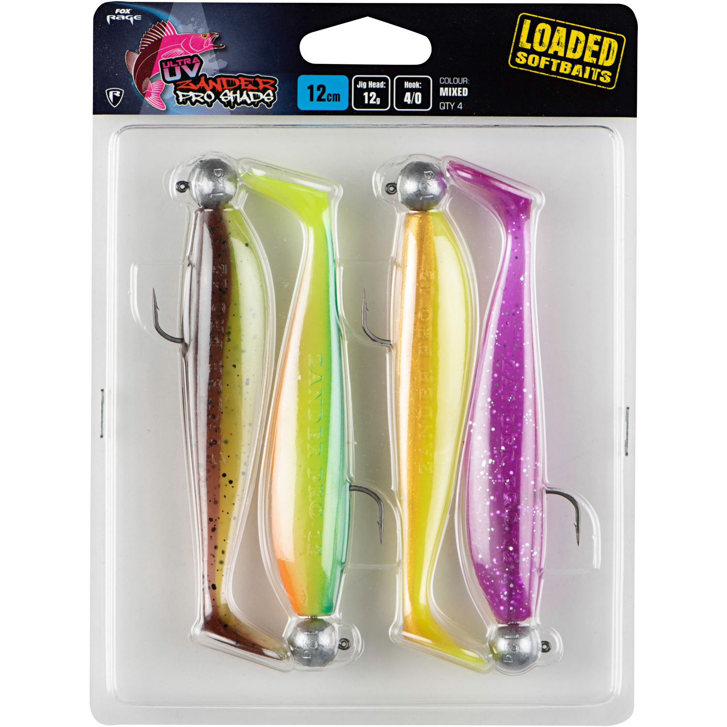 Fox Rage Kunstköder-Set Ultra UV Zander Pro Shad