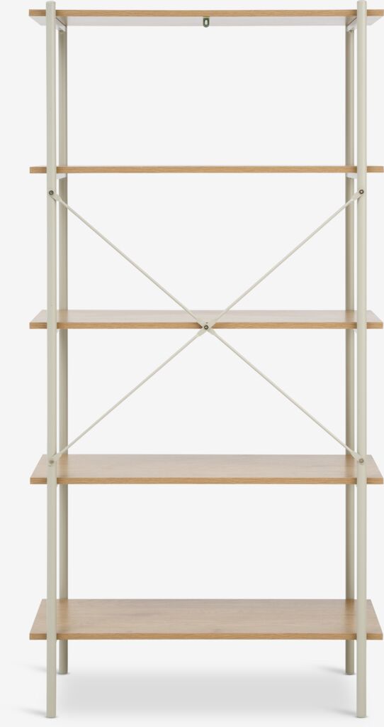 VANDBORG VANDBORG bokhylle med 5 hyller i eik/beige farge
