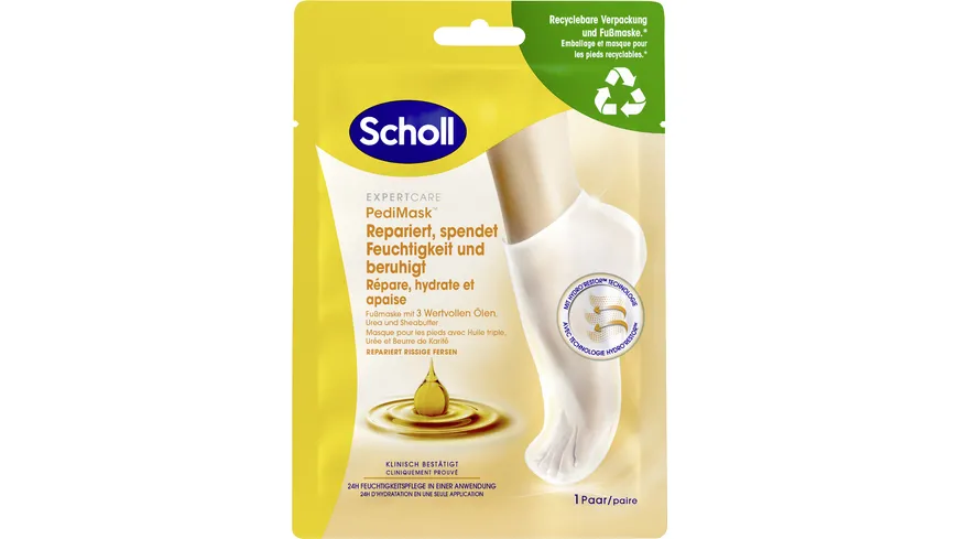 Scholl ExpertCare Intensiv pflegende Fußmaske mit 3 wertvollen Ölen