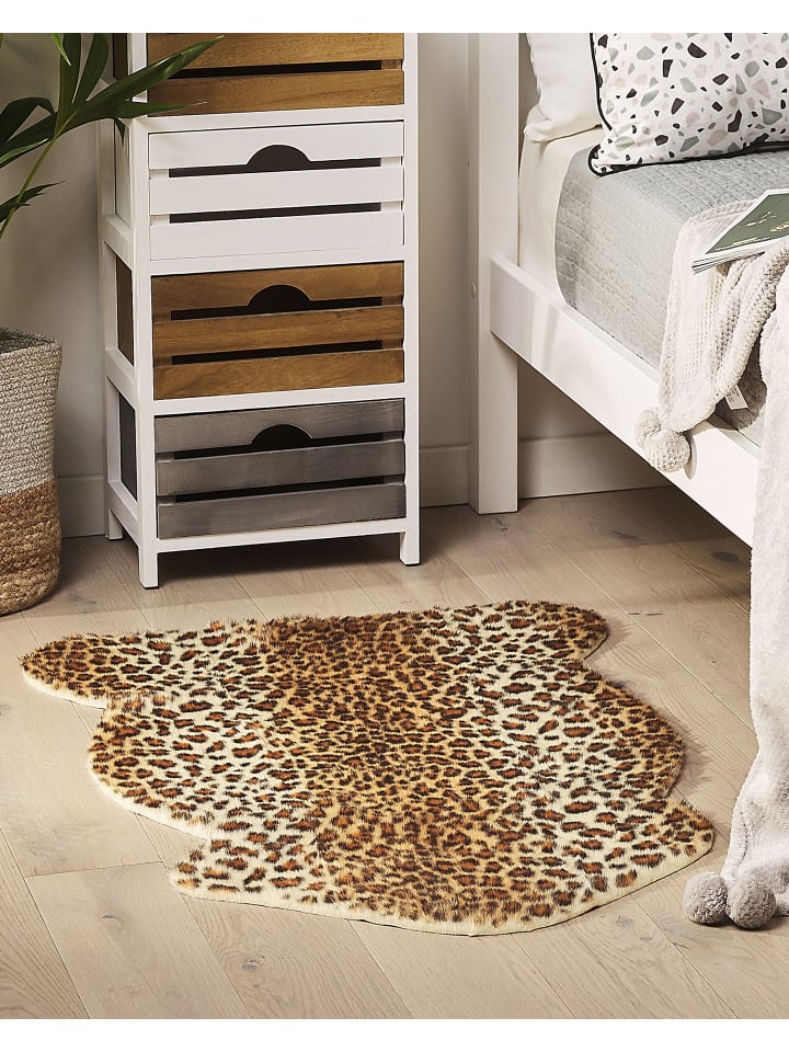 Beliani Schaffell NAMBUNG in Braun/Schwarz/Beige - (W) 60 x (H) 0.5 x (L) 90 cm günstig kaufen onesize