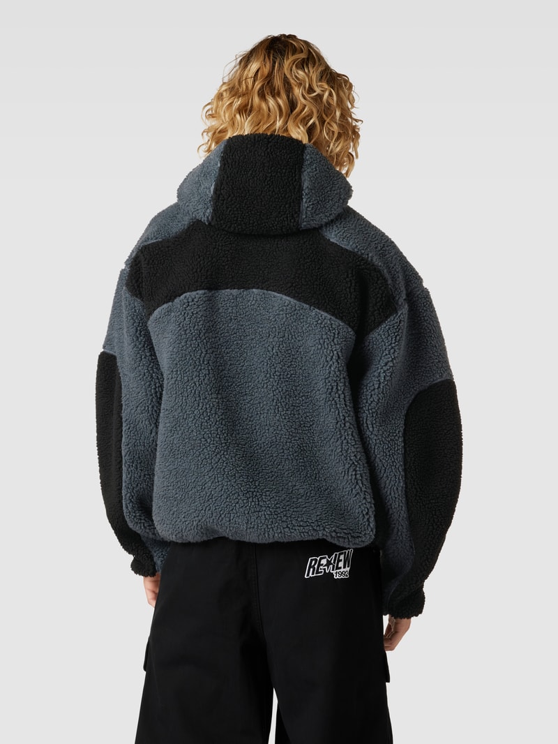 Sweatshirt mit Kunstfell in dunkelgrau