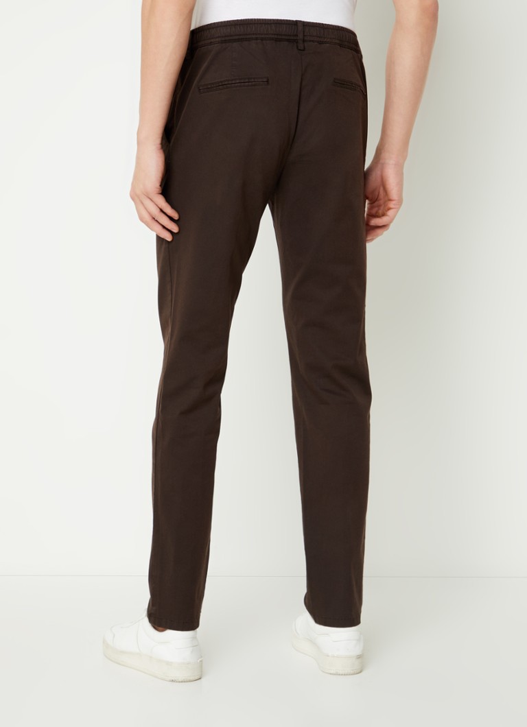 Chino nohavice Profuomo slim fit zo zmesi lyocellu so sťahovacou šnúrkou