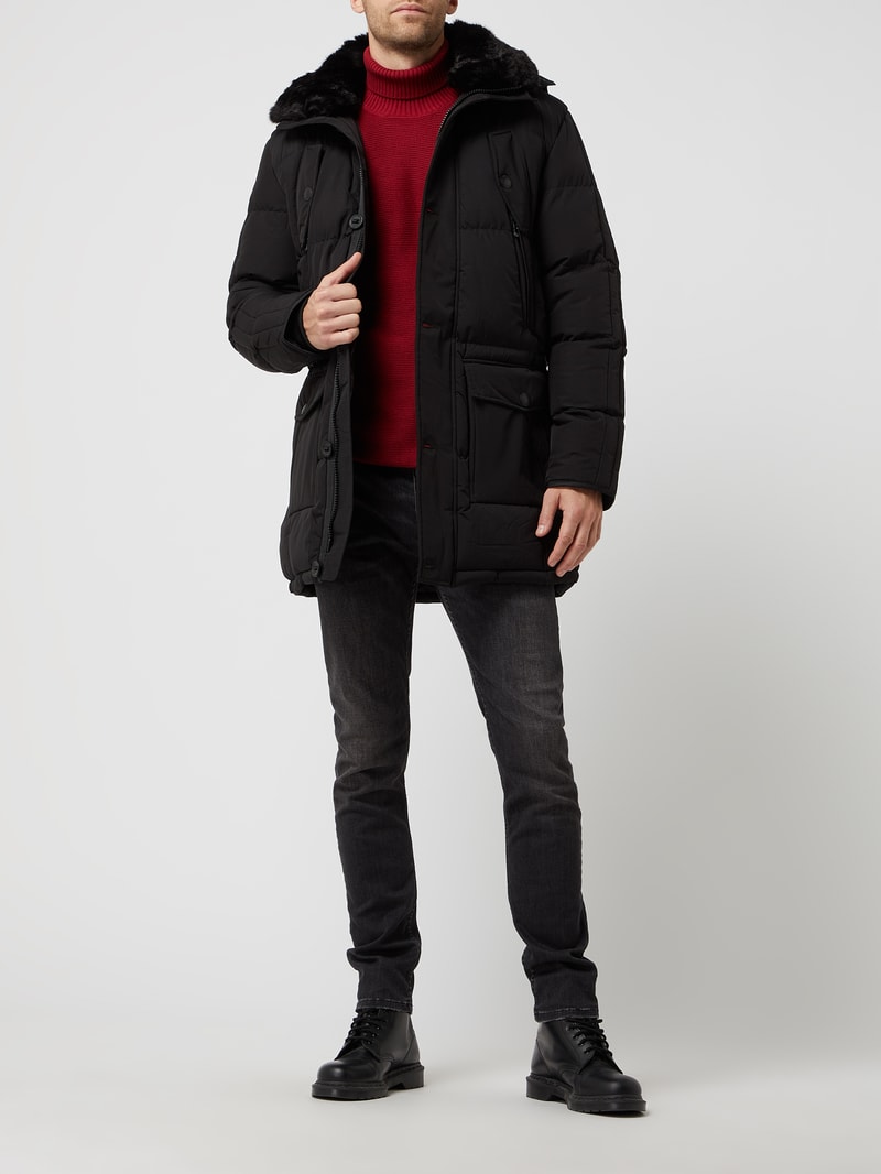 Centauri 44 Funktionsjacke mit abnehmbarer Kapuze in schwarz