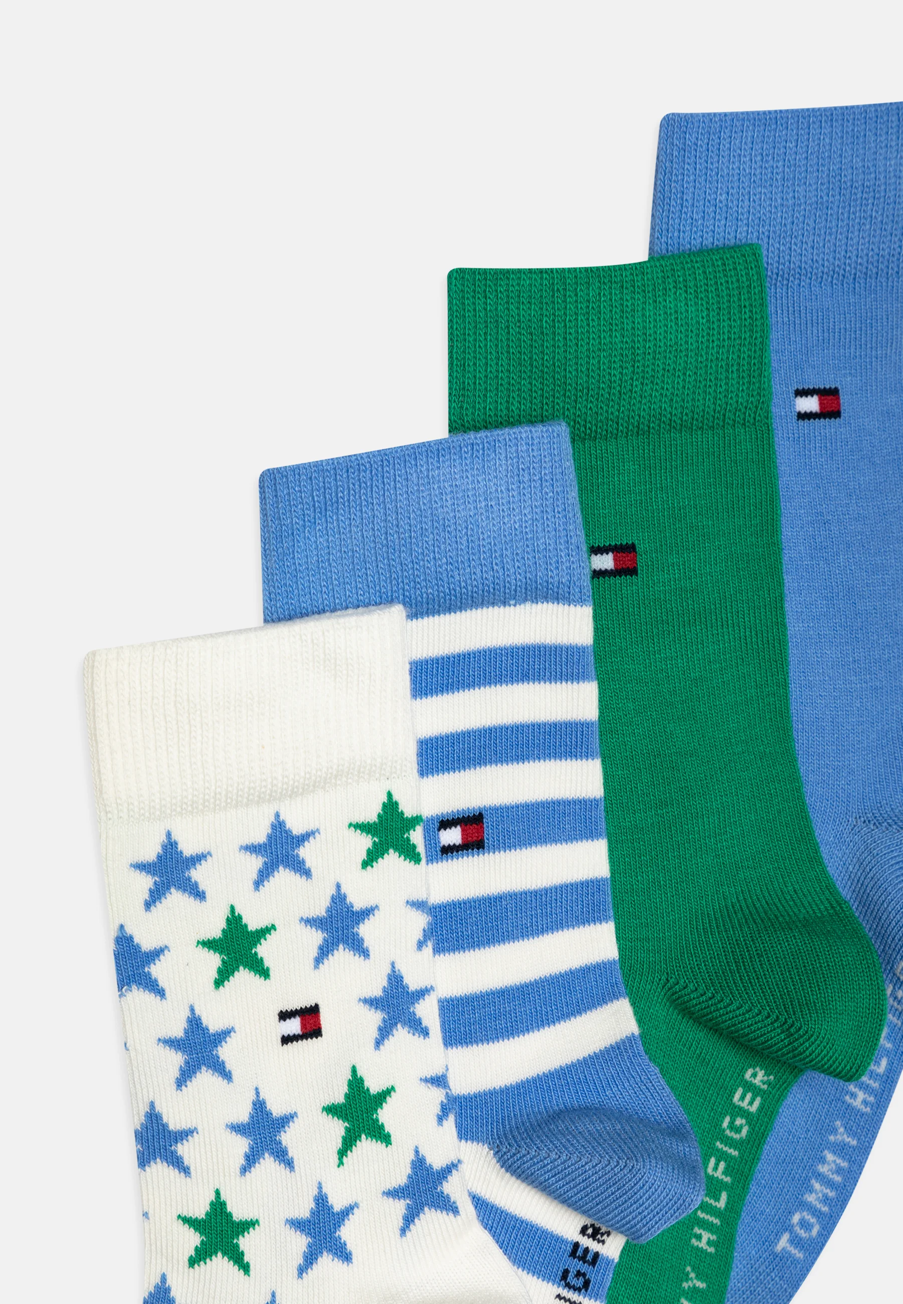 Calcetines unisex Tommy Hilfiger con estrellas y rayas para niños (paquete de 4)