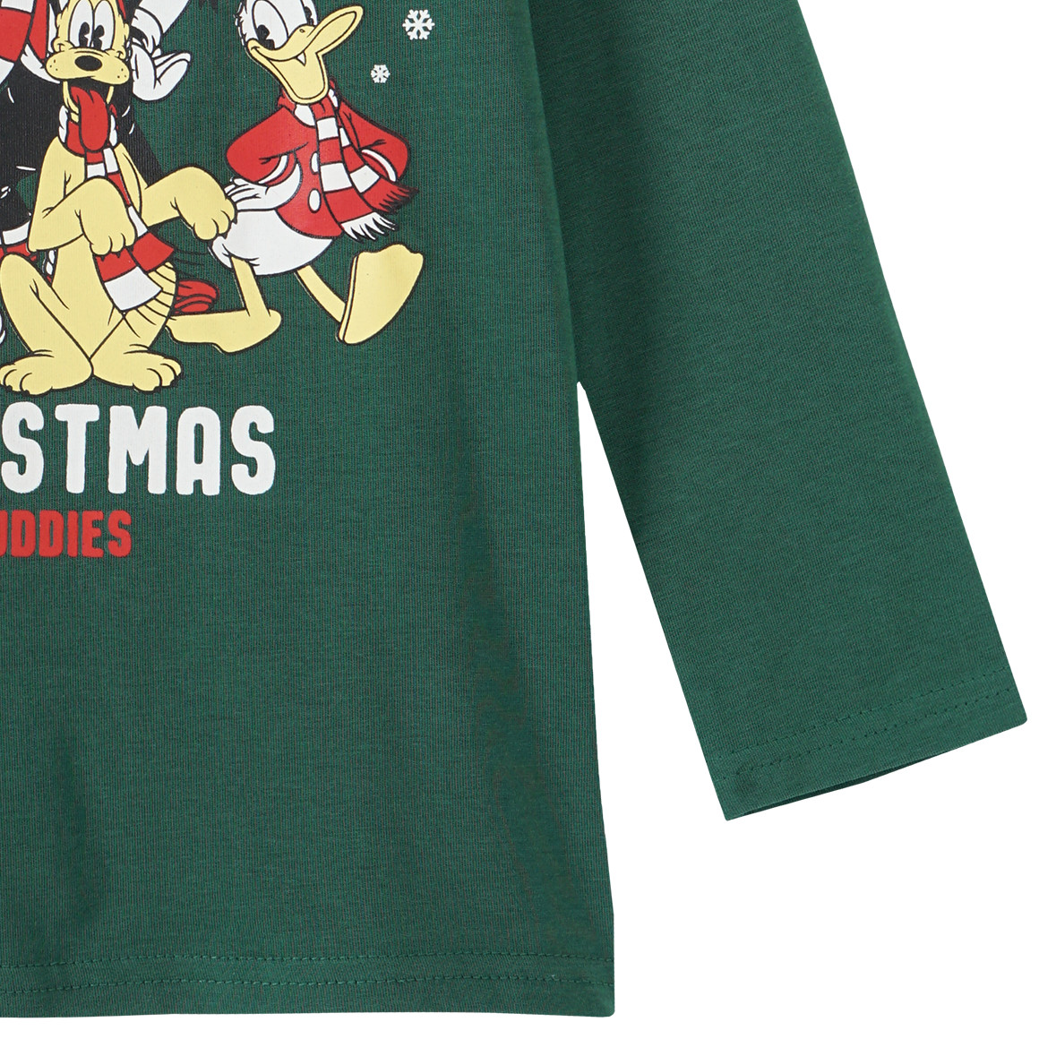 Micky Maus Weihnachtslangarmshirt mit Print dunkelgrün