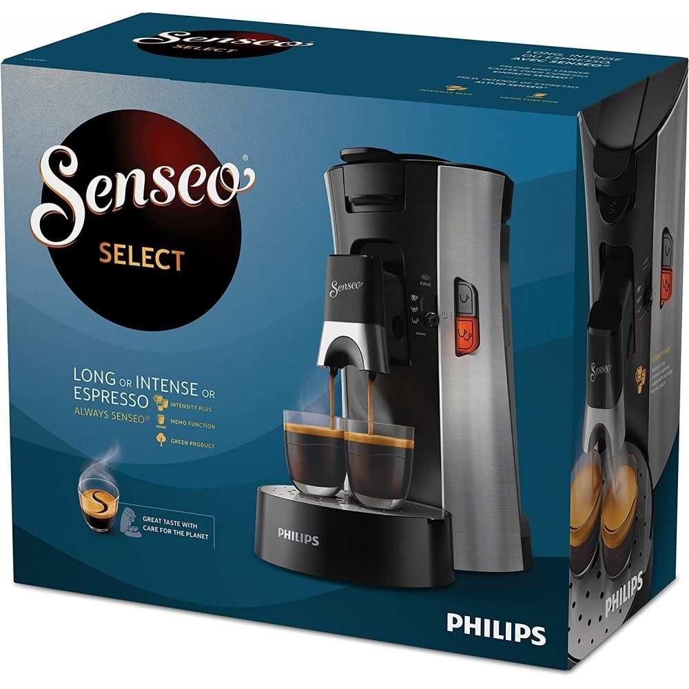 Philips Senseo Kaffeepadmaschine CSA250/10 Select - Kaffeepadmaschine - gebürsteter stahl