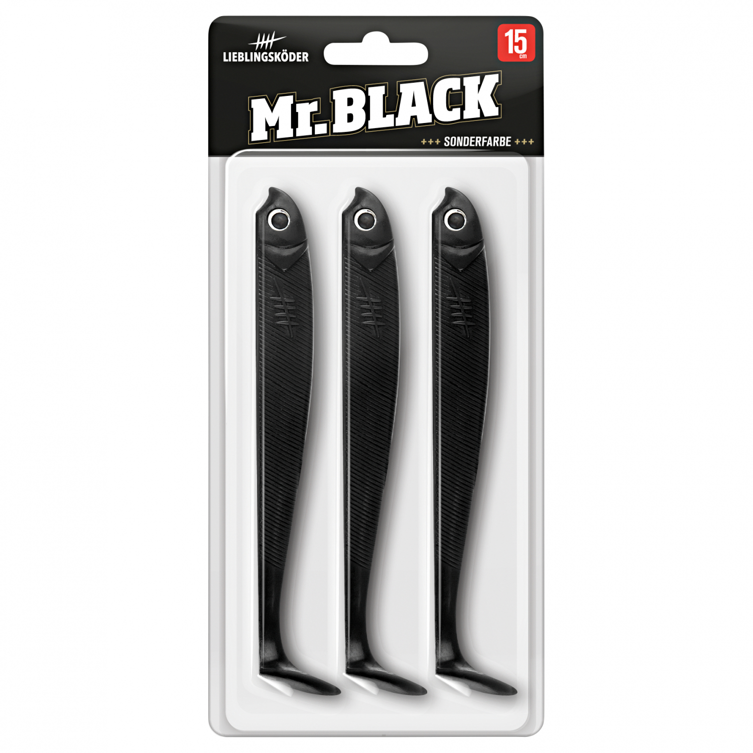 Lieblingsköder Gummifisch Hechtköder (15 cm, Mr. Black)