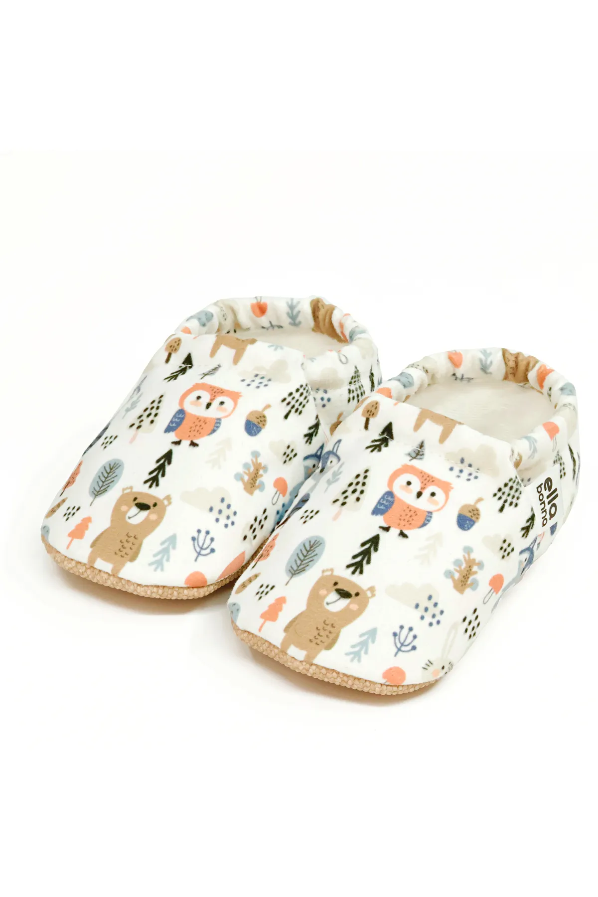 Ella Bonna  Rutschfeste Sohle, Waldtiere, Babyschuhe, Heimstiefel, Hausschuhe, Kinderzimmerschuhe, Hausschuhe