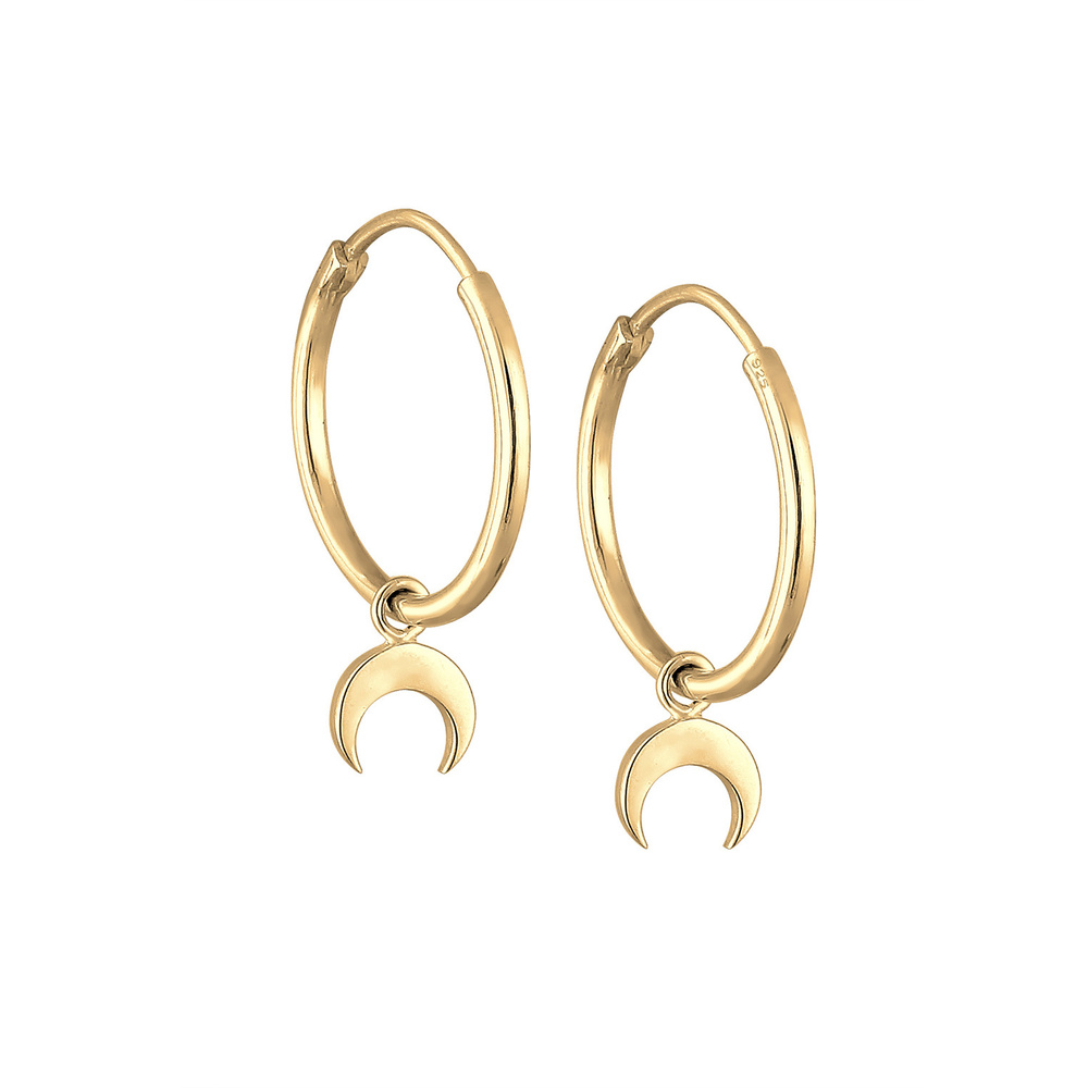 Elli Elli Boucles d'Oreilles Créole à suspendre demi-lune Luna Boucles d'oreilles