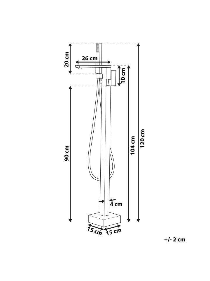 Beliani Wannenarmaturen DELLA in Silber - (W) 15 x (H) 120 x (L) 26 cm günstig kaufen onesize