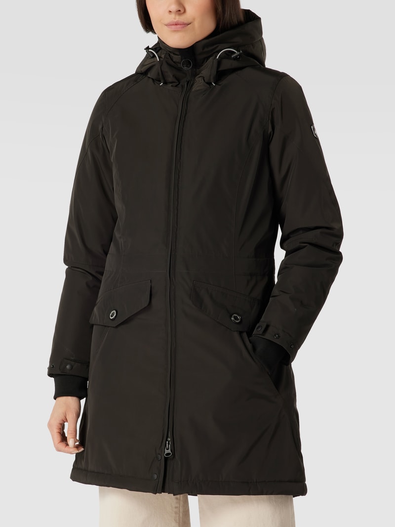 Jacke mit Label-Applikation Modell 'Cucilla' in dunkelgrau